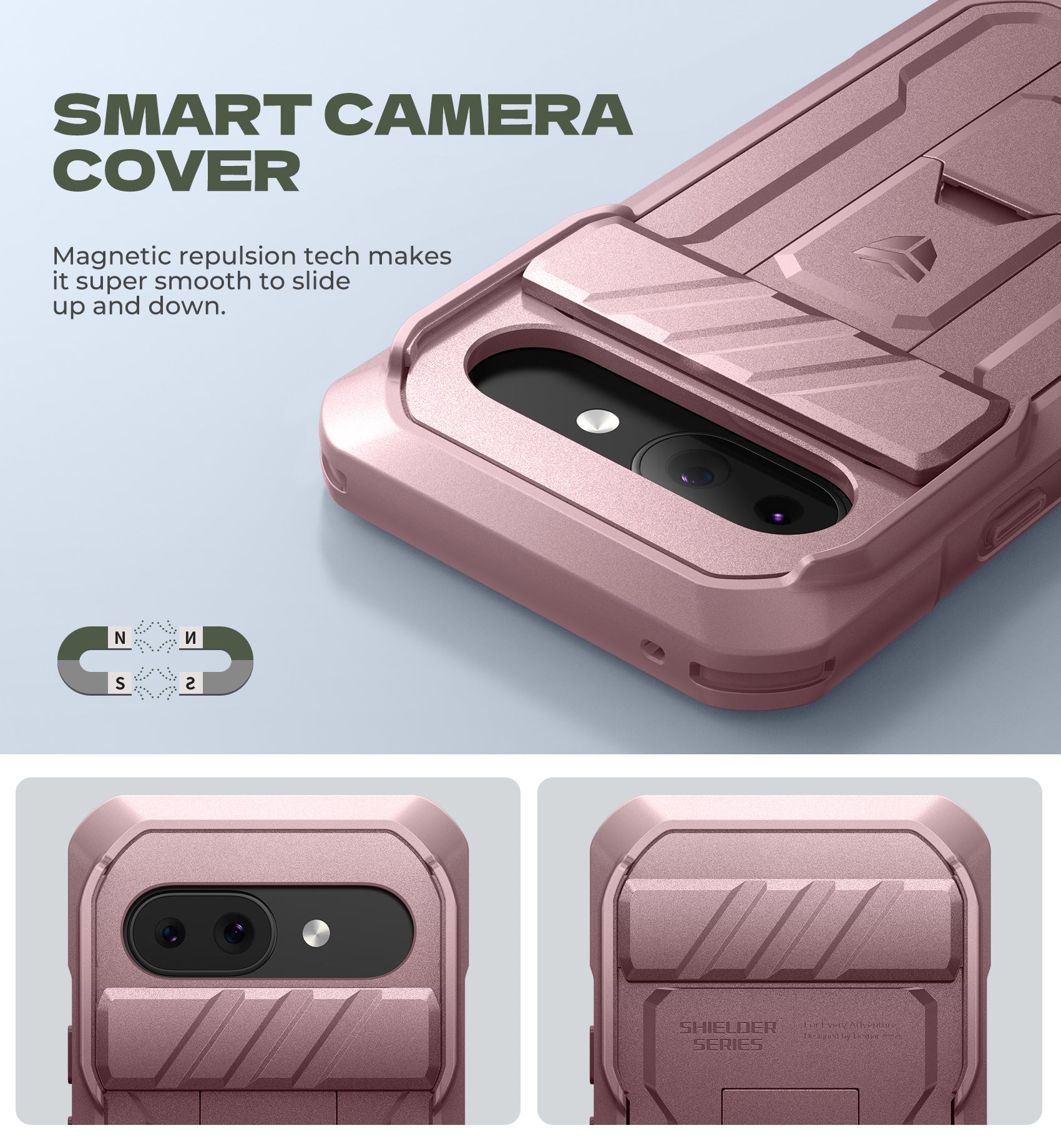 Dexnor Case for Google Pixel 9A With Screen Protector Full Body Bumper Kickstand Heavy-duty Shockproof Rugged Cover.