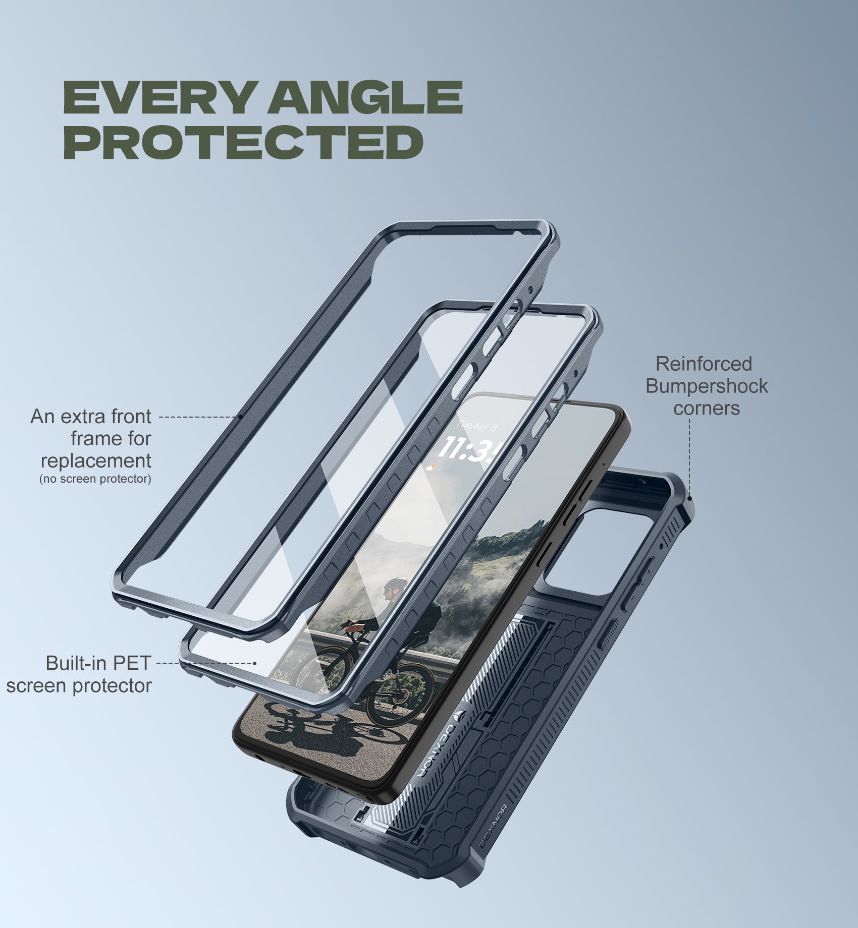 Dexnor Full Body Case for Moto G-Stylus 5G 2025 With Screen Protector And Slide Camera Bumper Kickstand Heavy-duty Shockproof Cover