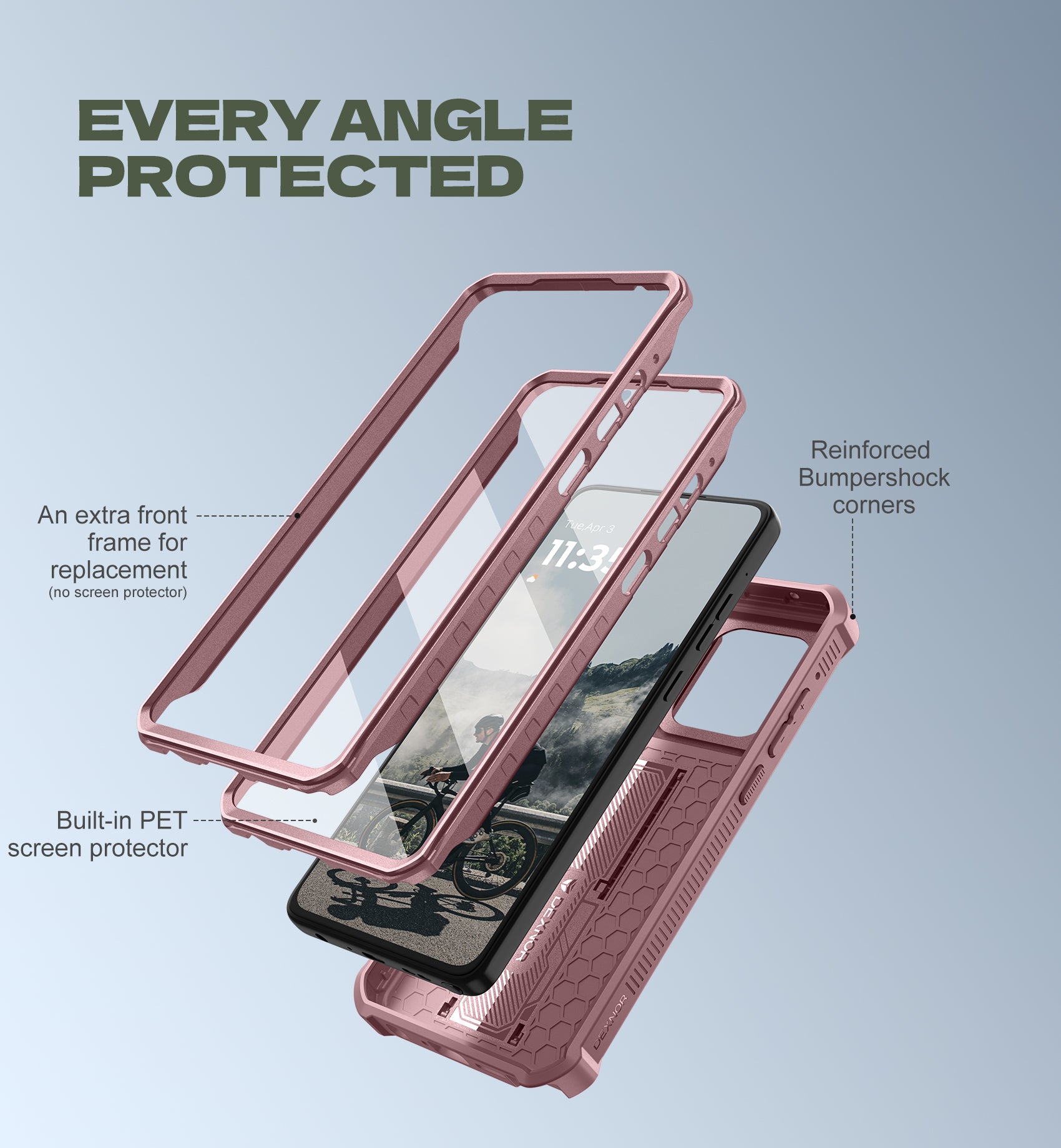 Dexnor Full Body Case for Moto G-Stylus 5G 2025 With Screen Protector And Slide Camera Bumper Kickstand Heavy-duty Shockproof Cover