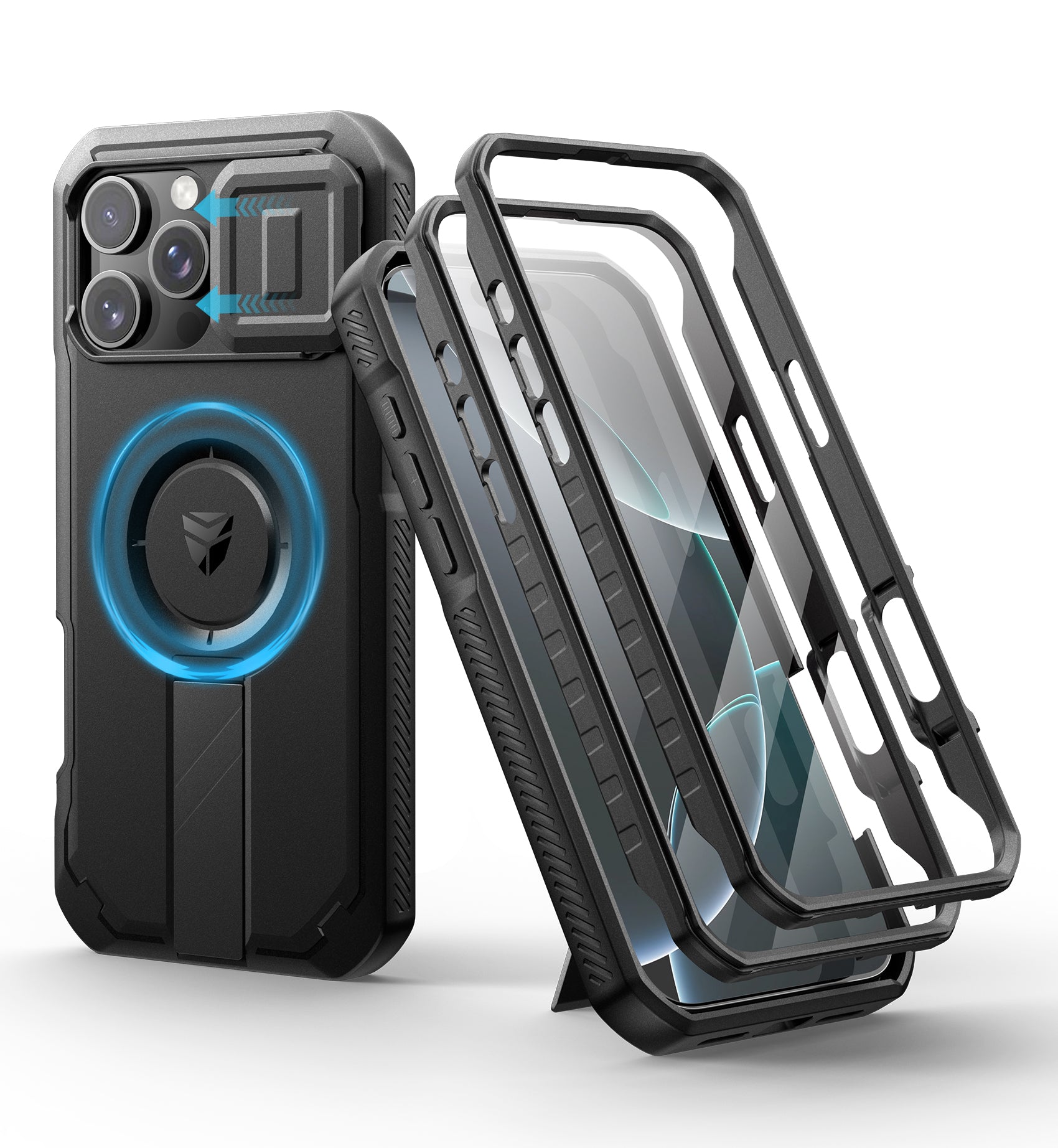 Dexnor Black Case For iPhone 16 Pro Max With Slide Camera Cover MagSafe Heavy-duty Shockproof Full Body Built-in Screen Protector Adjustable Kickstand-dexnorcase.com Dexnor Black Case For iPhone 16 Pro Max With Slide Camera Cover MagSafe Heavy-duty Shockproof Full Body Built-in Screen Protector Adjustable Kickstand-dexnorcase.com