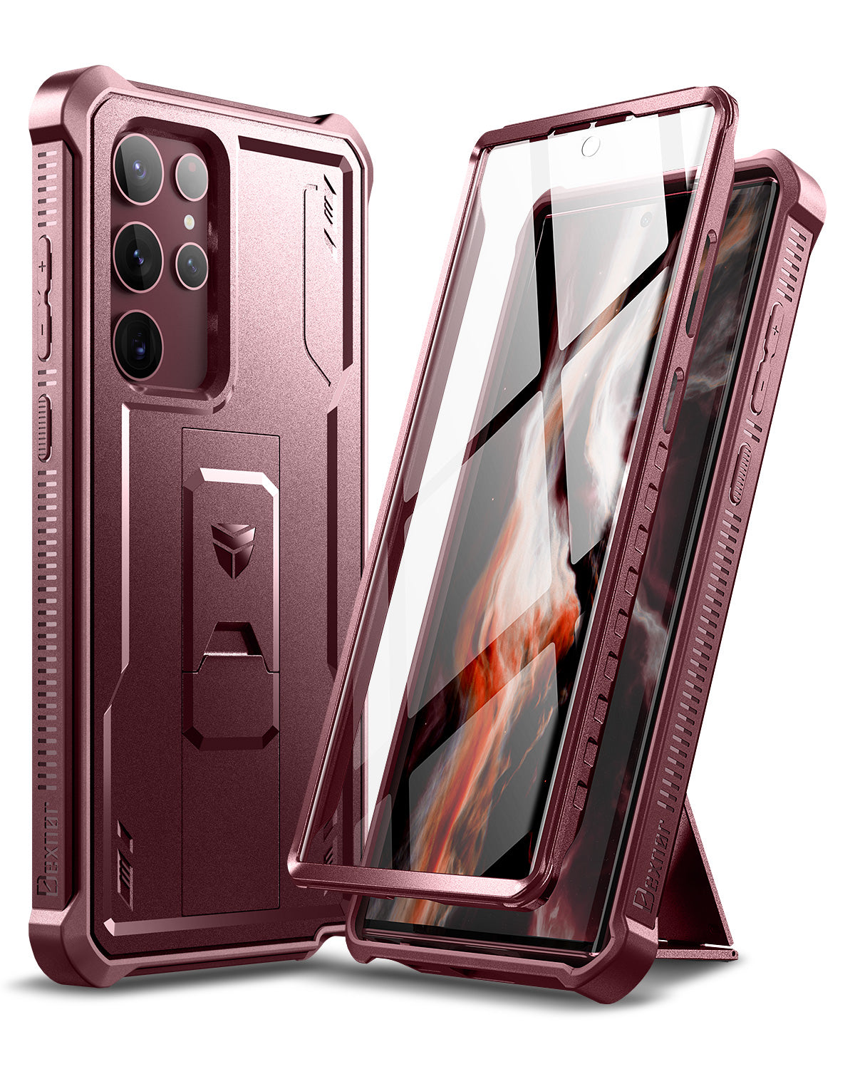 Dexnor Case for Samsung Galaxy S22 Ultra With Single Screen Protector Full Body Bumper Kickstand Heavy-duty Shockproof Rugged Cover.