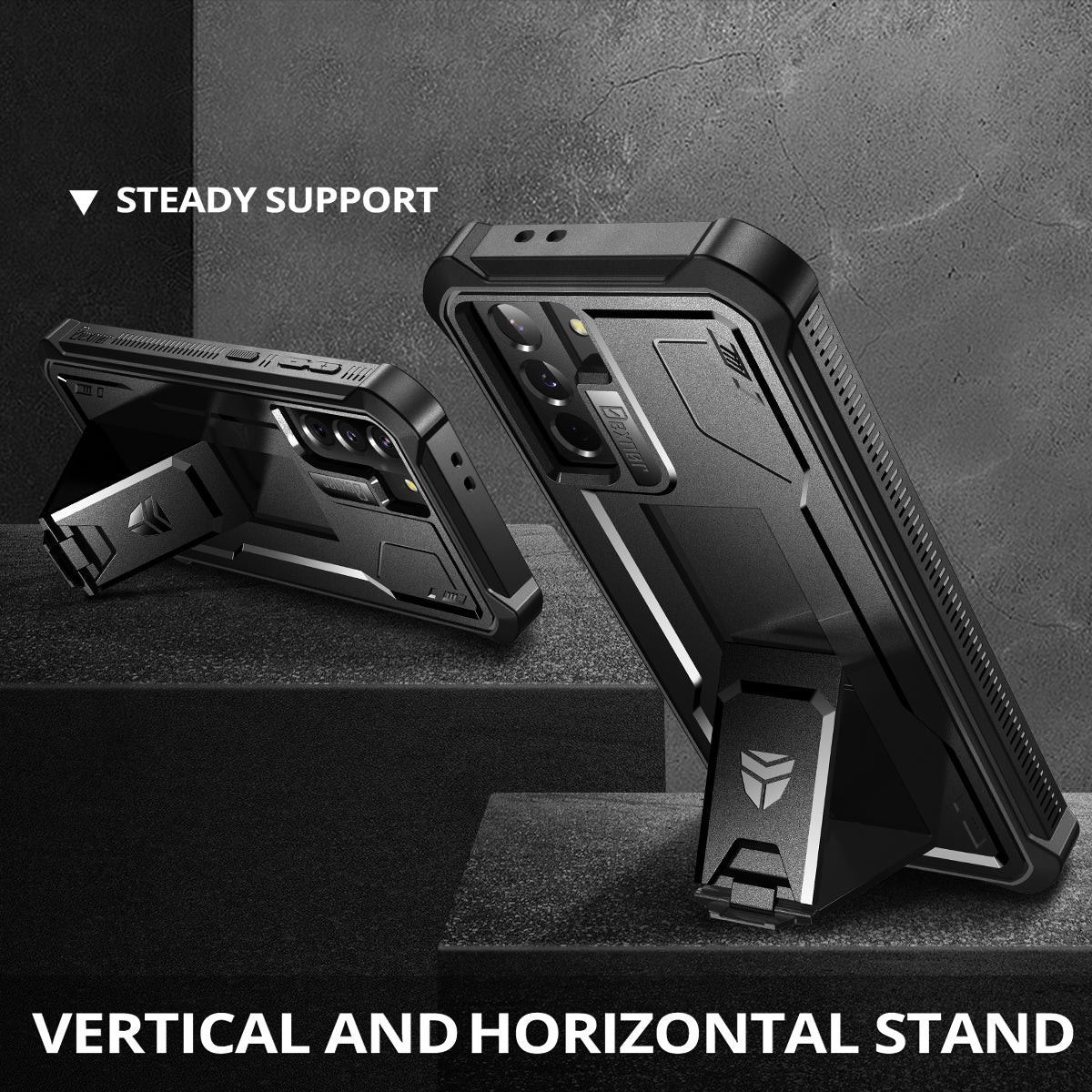 Dexnor Case for Samsung Galaxy S21 Plus With Single Screen Protector Full Body Bumper Kickstand Heavy-duty Shockproof Rugged Cover.