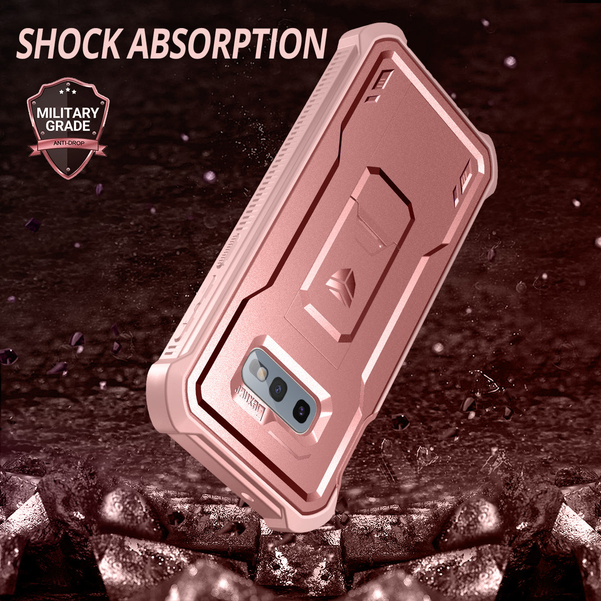 Dexnor Case for Samsung Galaxy S10E With Single Screen Protector Full Body Bumper Kickstand Heavy-duty Shockproof Rugged Cover