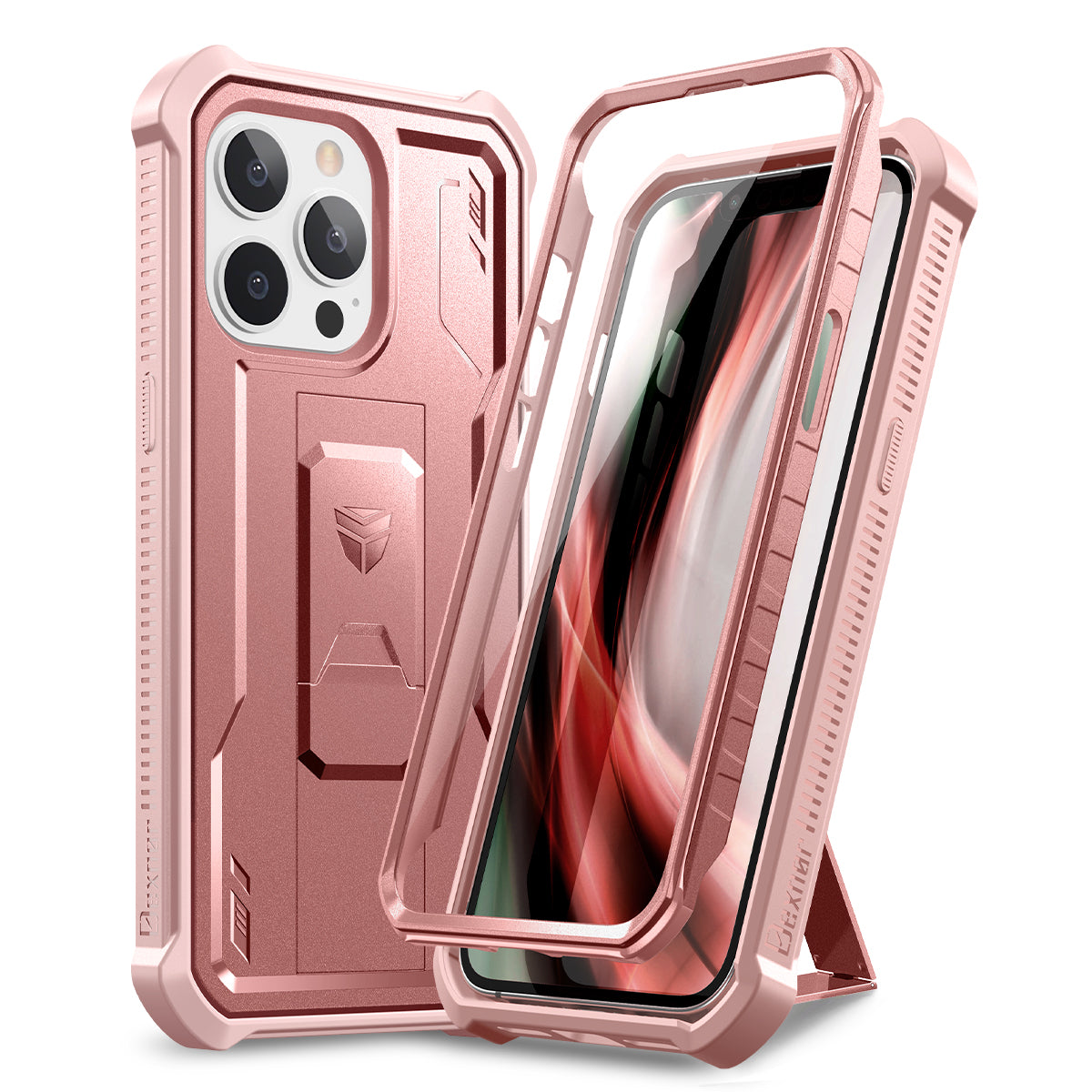 Dexnor for iphone 13 Pro Case With Heavy-duty Shockproof Full Body Built-in Screen Protector Adjustable Kickstand