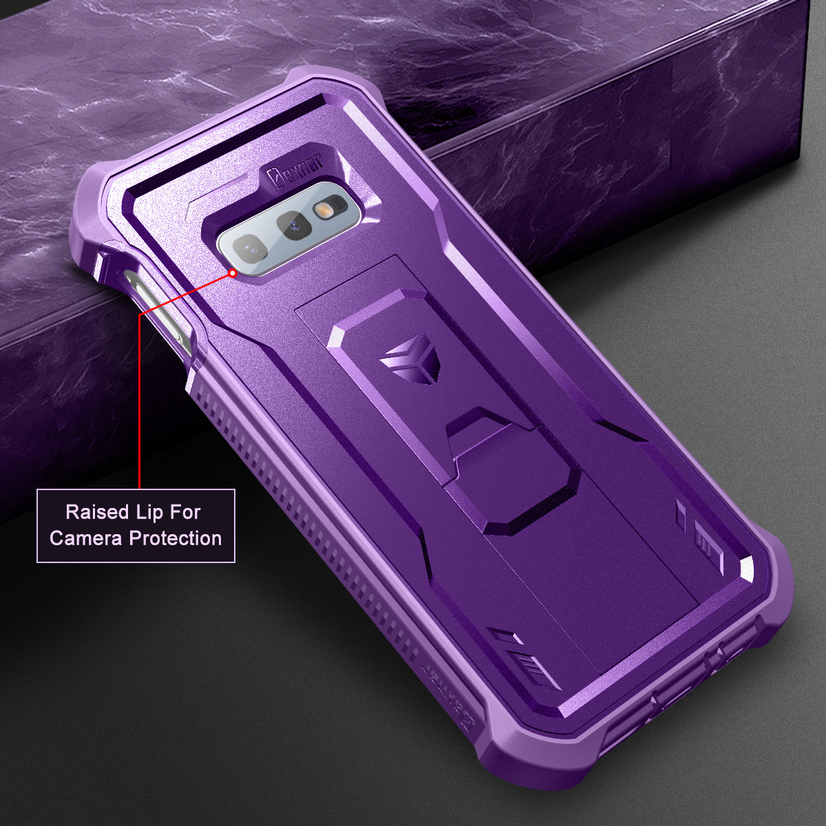 Dexnor Case for Samsung Galaxy S10E With Single Screen Protector Full Body Bumper Kickstand Heavy-duty Shockproof Rugged Cover