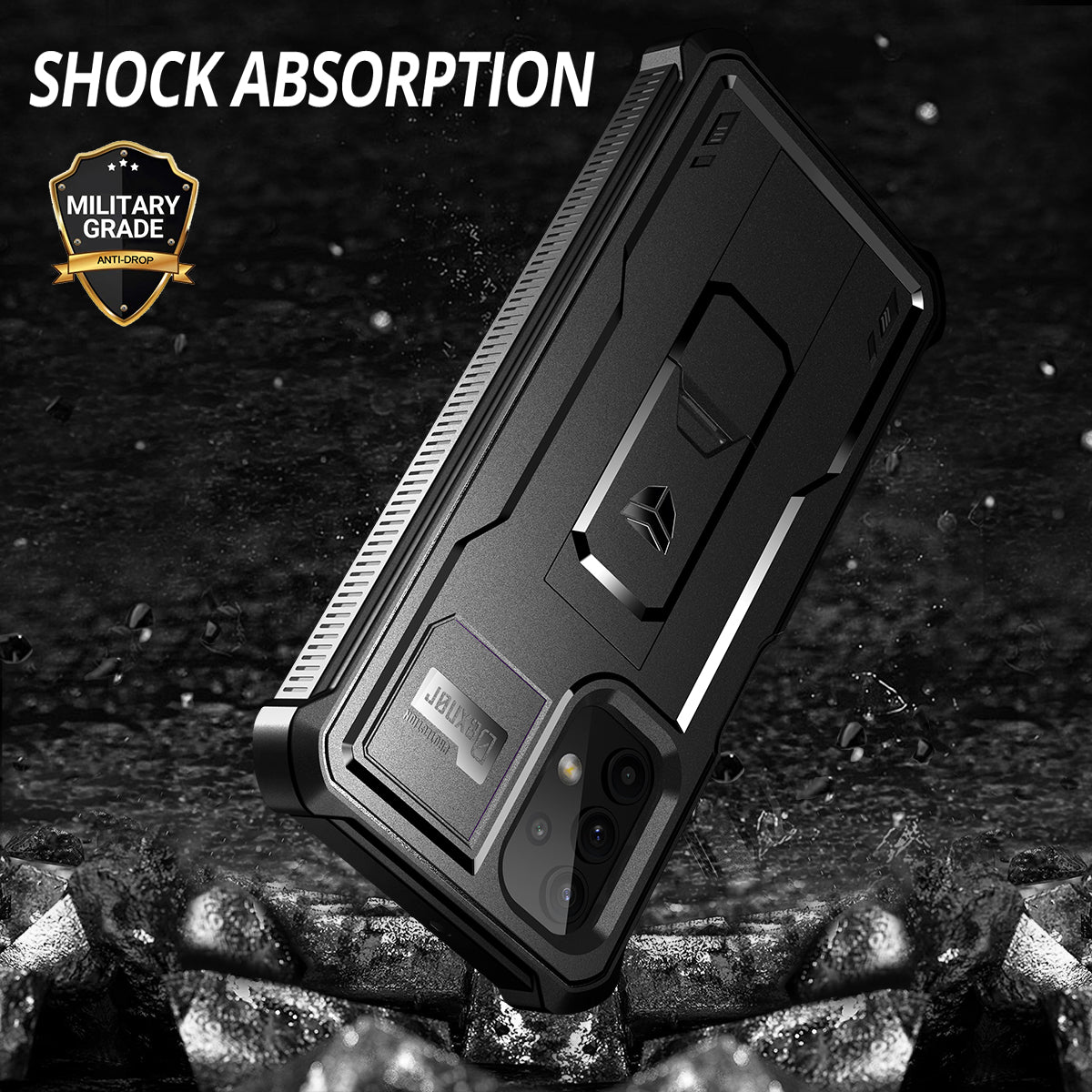 Dexnor Case for Samsung Galaxy A32 5G With Single Screen Protector Full Body Bumper Kickstand Heavy-duty Shockproof Rugged Cover.