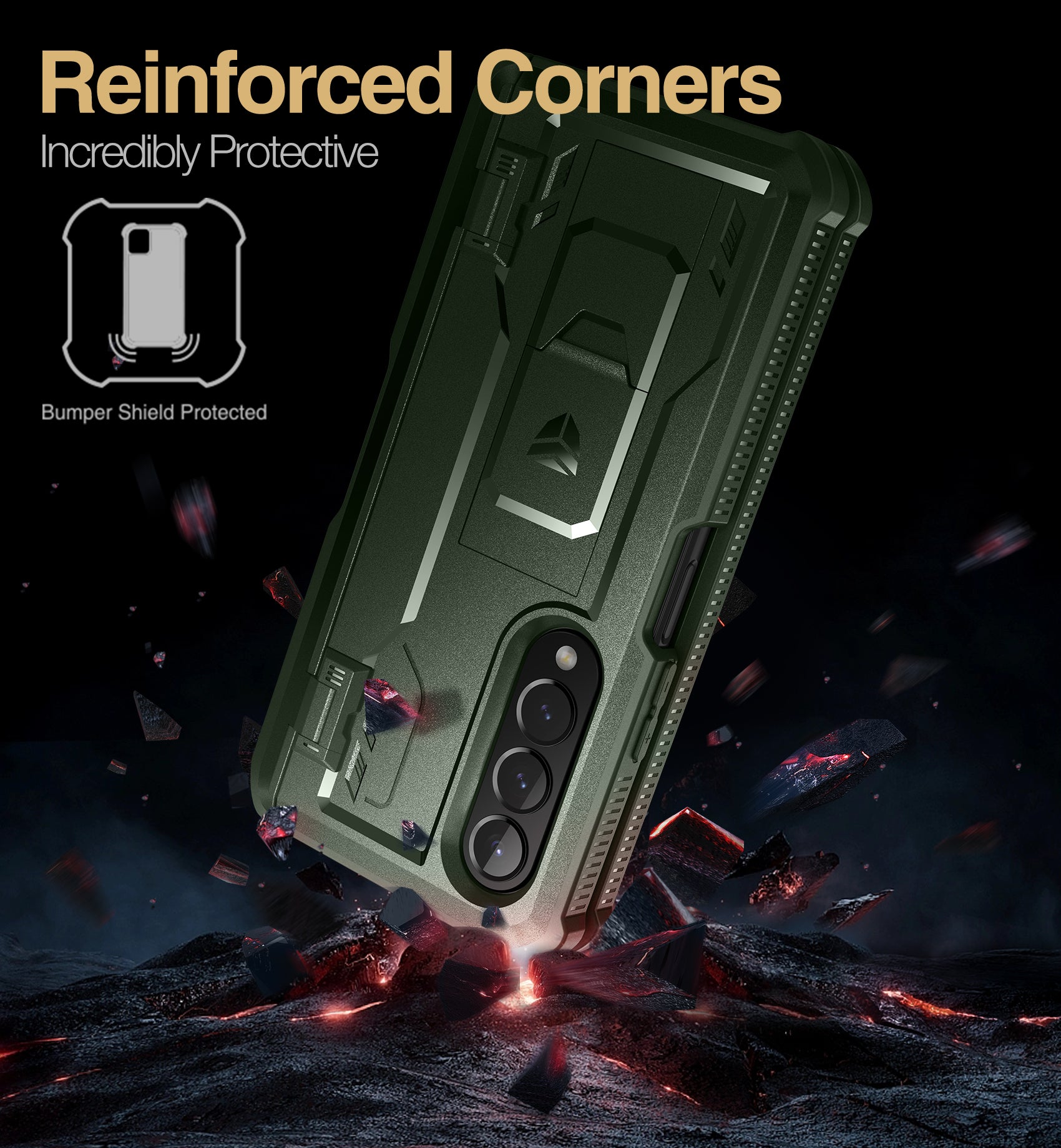 Dexnor Case for Samsung Galaxy Z Fold 4 With Hinge Coverage Screen Protector Full Body Bumper Kickstand Heavy-duty Shockproof Rugged Cover.