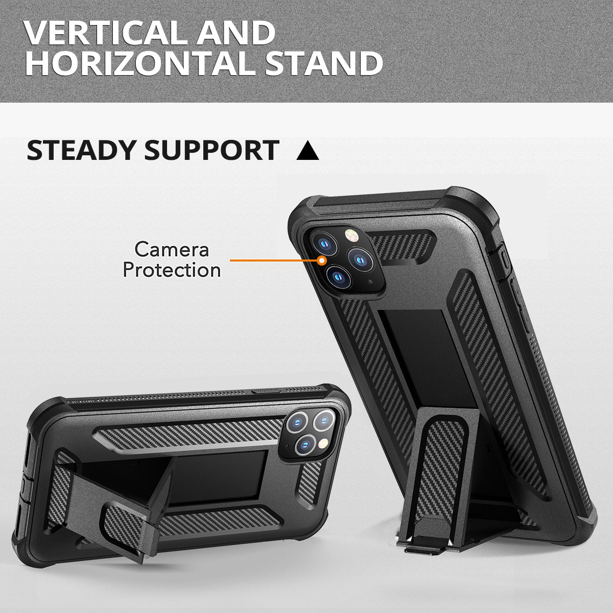 Dexnor Case for iPhone 11 Pro Max With Screen Protector Full Body Bumper Kickstand Heavy-duty Shockproof Rugged Cover.