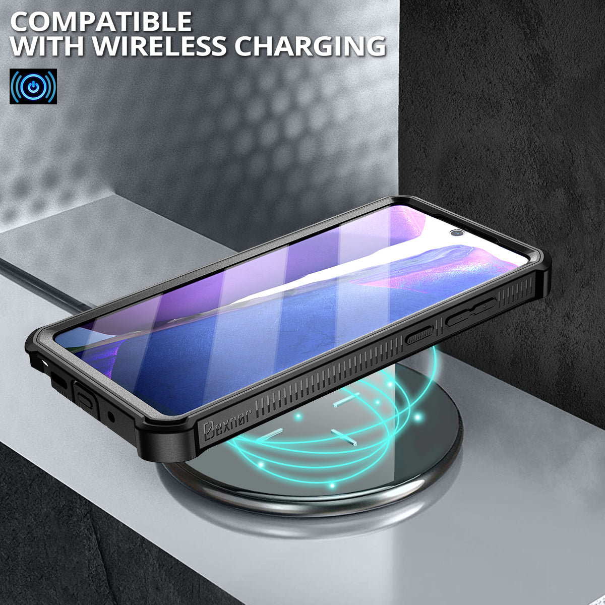 Dexnor Case for Samsung Galaxy Note 20 With Single Screen Protector Full Body Bumper Kickstand Heavy-duty Shockproof Rugged Cover.