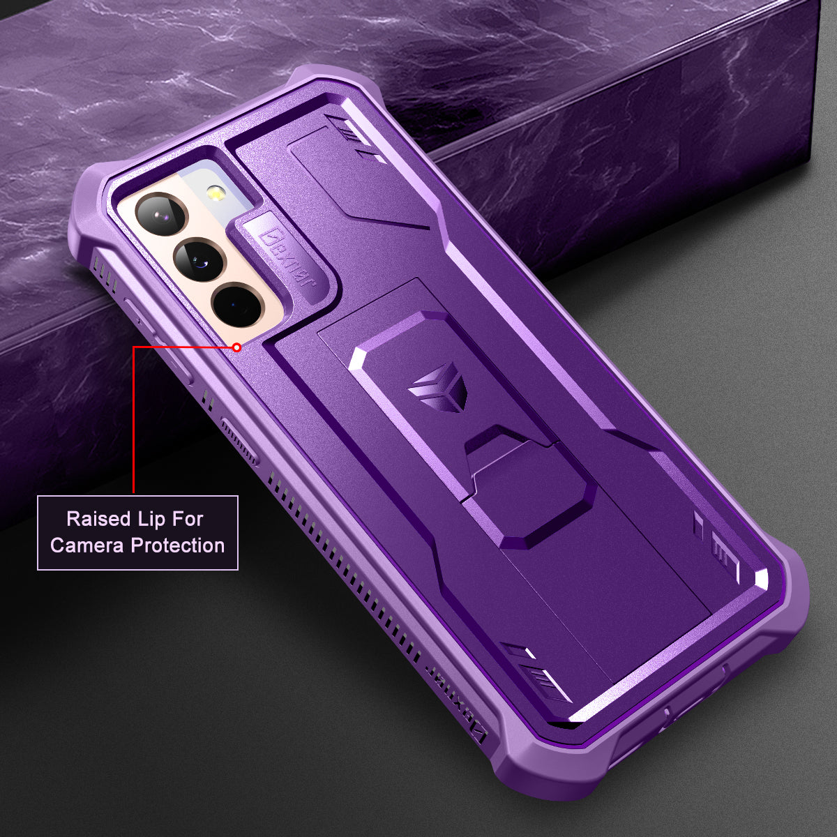 Dexnor Case for Samsung Galaxy S21 With Single Screen Protector Full Body Bumper Kickstand Heavy-duty Shockproof Rugged Cover.