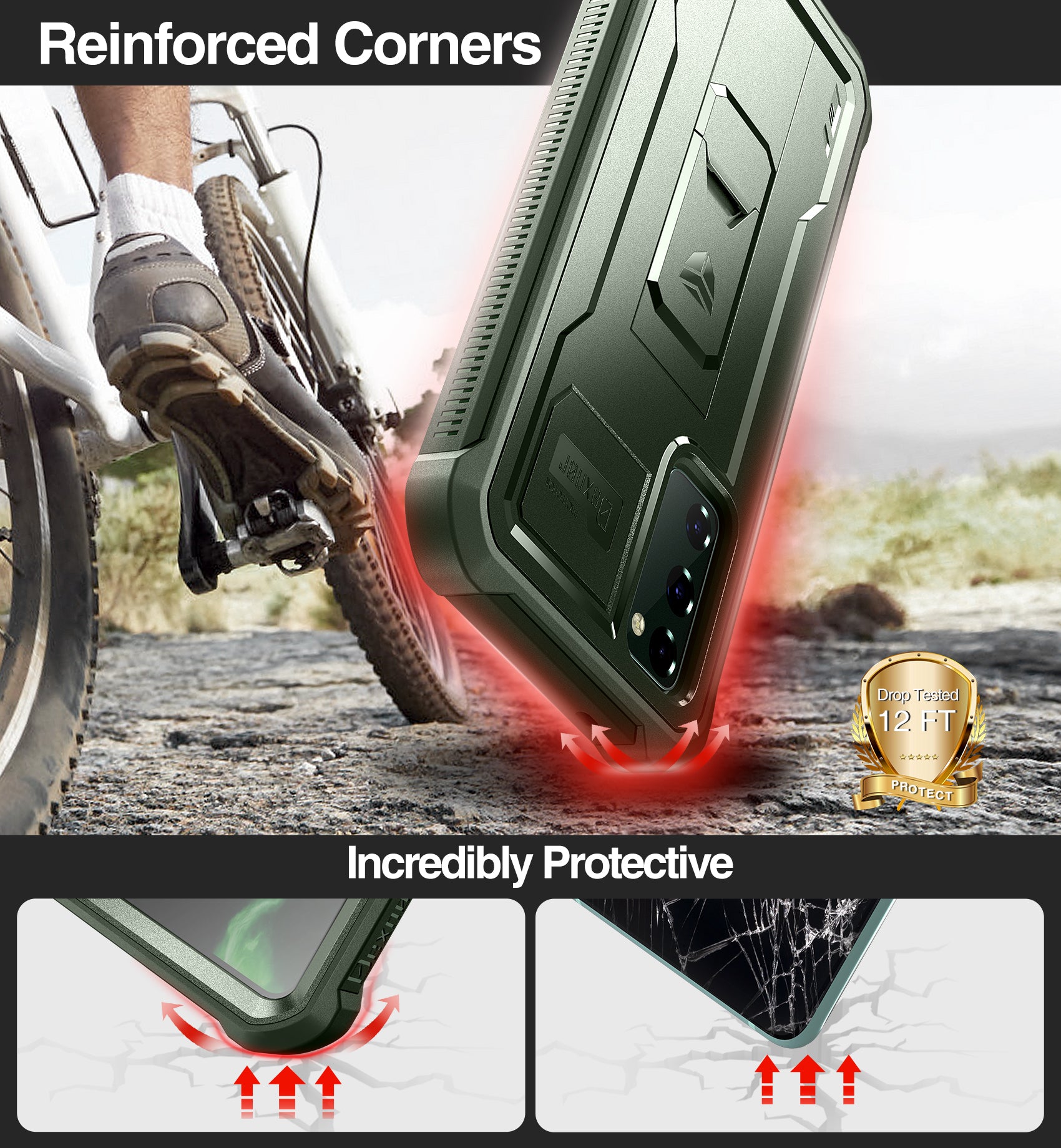 Dexnor Case for Samsung Galaxy S20 FE With Single Screen Protector Full Body Bumper Kickstand Heavy-duty Shockproof Rugged Cover