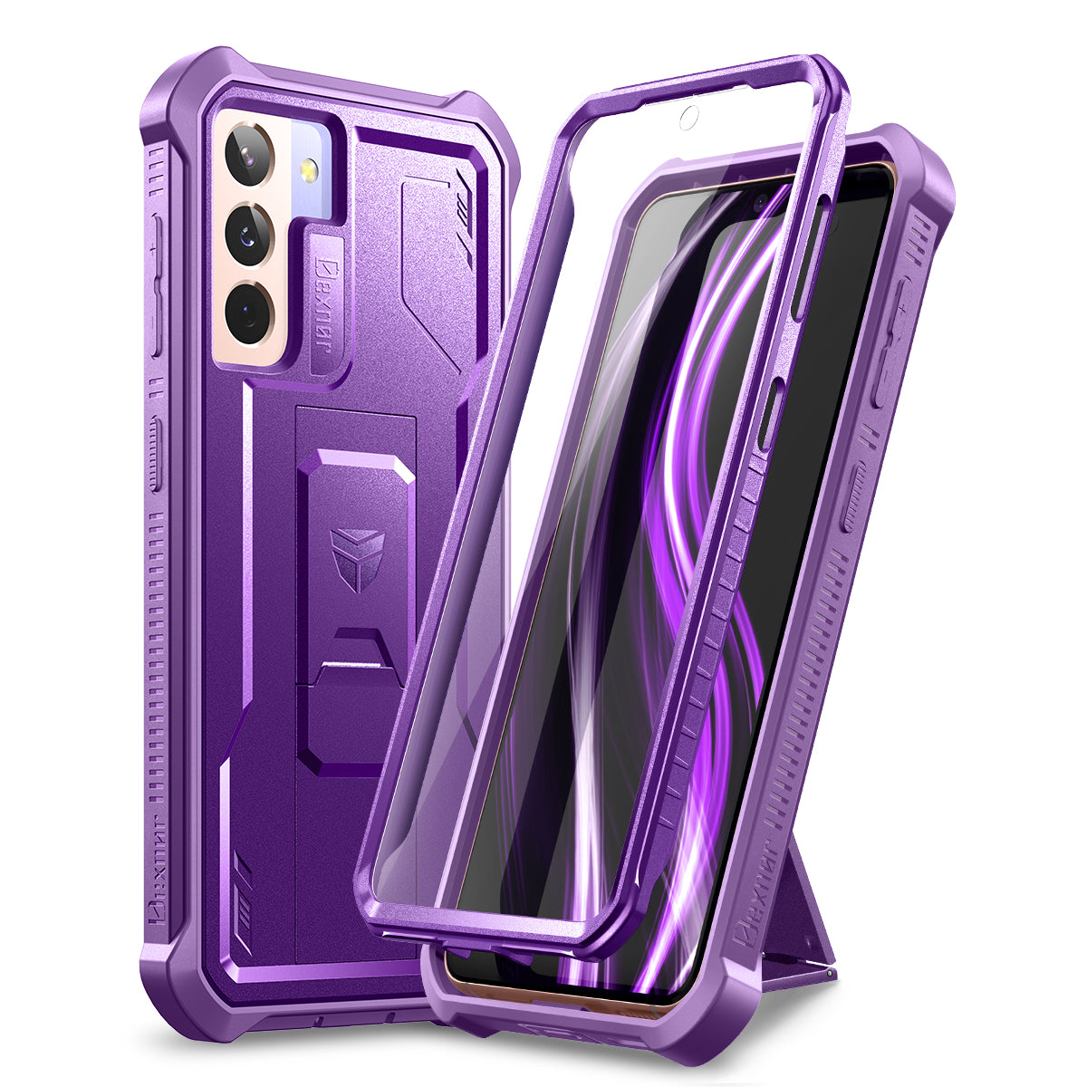 Dexnor Case for Samsung Galaxy S21 With Single Screen Protector Full Body Bumper Kickstand Heavy-duty Shockproof Rugged Cover.