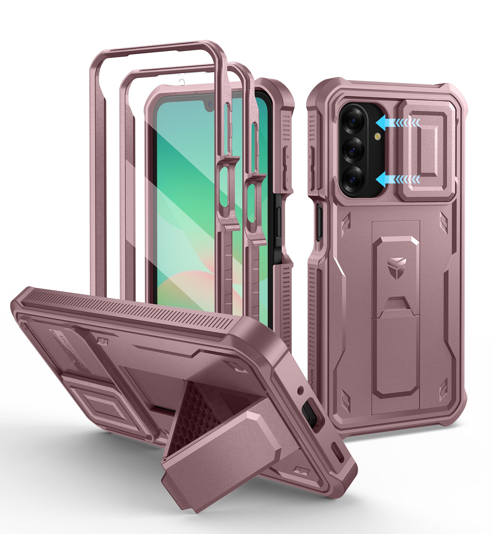 Dexnor Full Body Case for Samsung Galaxy A26 5G With Screen Protector And Slide Camera Bumper Kickstand Heavy-duty Shockproof Cover