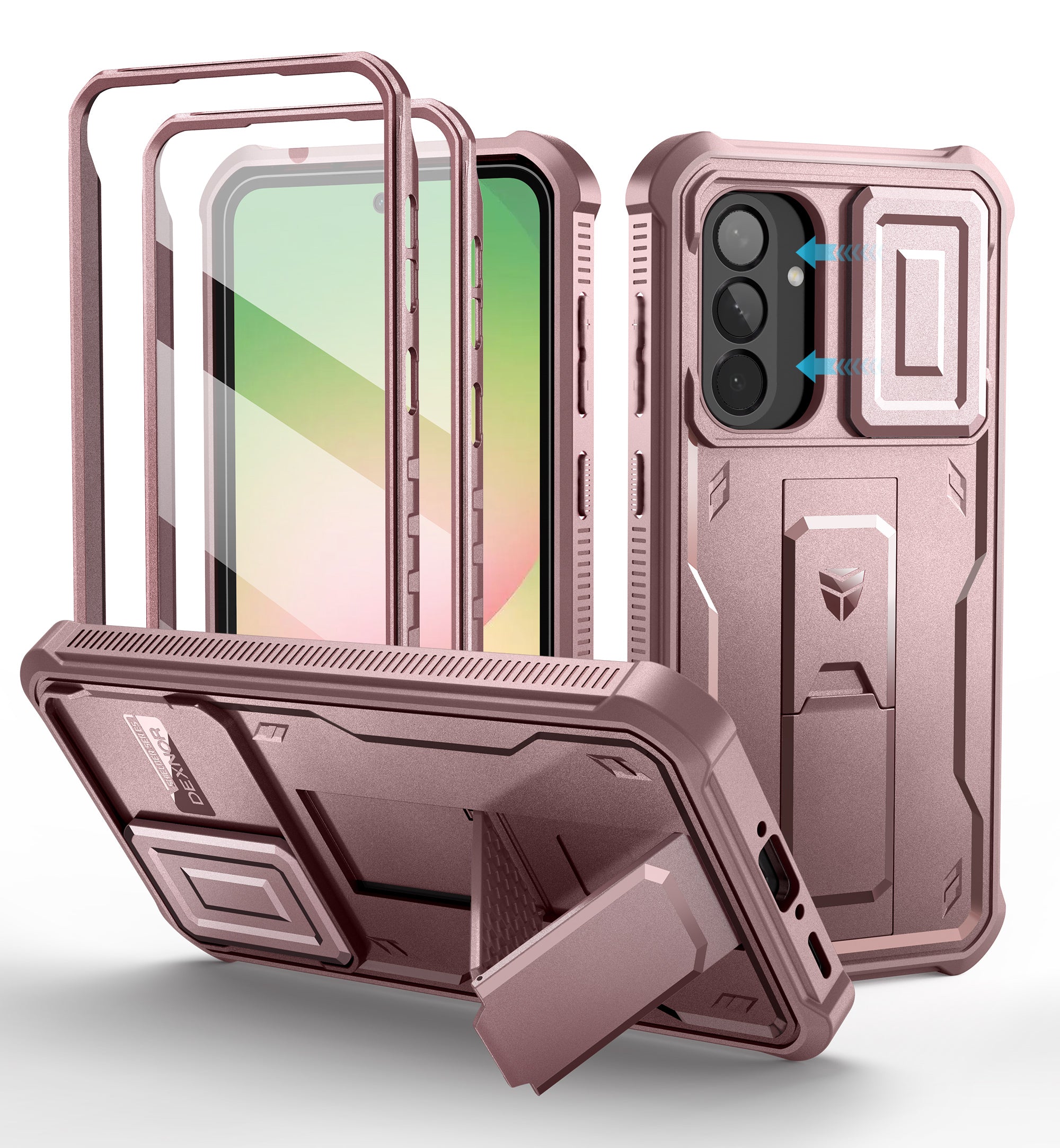 Dexnor Full Body Case for Samsung Galaxy A56 5G With Screen Protector And Slide Camera Bumper Kickstand Heavy-duty Shockproof Cover