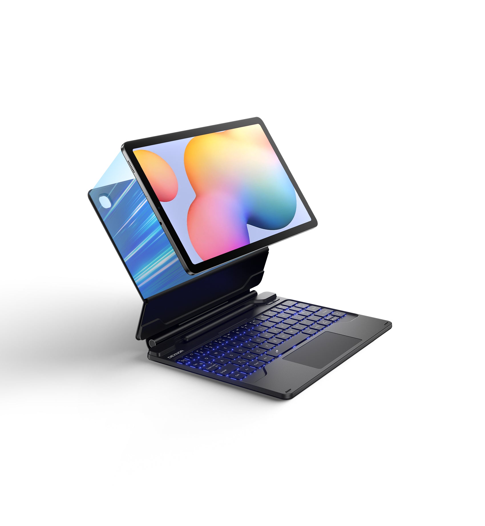 Dexnor Keyboard Case For Samsung Galaxy Tab S6 Lite 2024 With Trackpad Pen Holder Book Style Cover Slim Bluetooth Black 10.4 Inch
