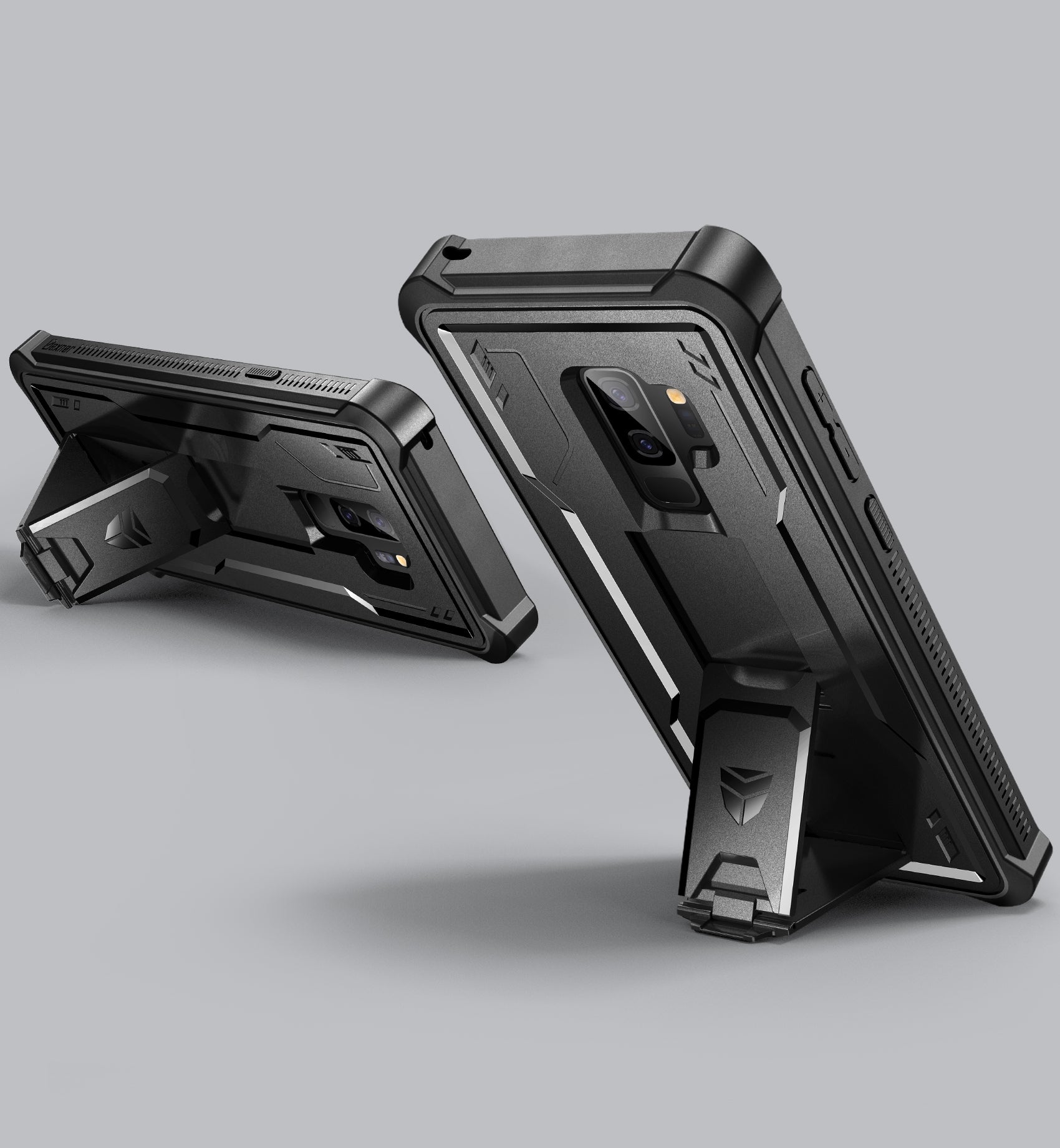 Dexnor Case for Samsung Galaxy S9 Plus With Single Screen Protector Full Body Bumper Kickstand Heavy-duty Shockproof Rugged Cover.