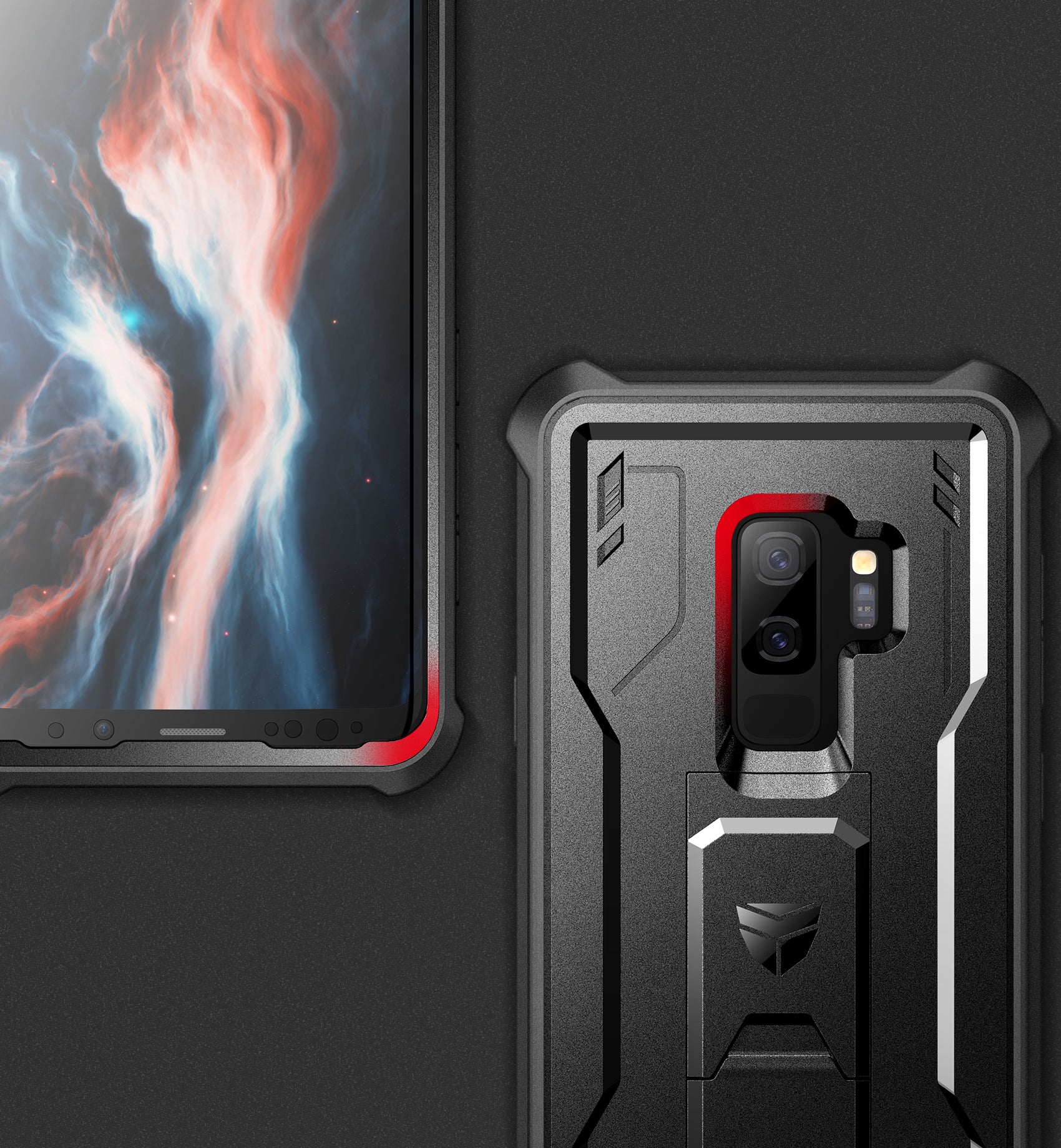 Dexnor Case for Samsung Galaxy S9 Plus With Single Screen Protector Full Body Bumper Kickstand Heavy-duty Shockproof Rugged Cover.