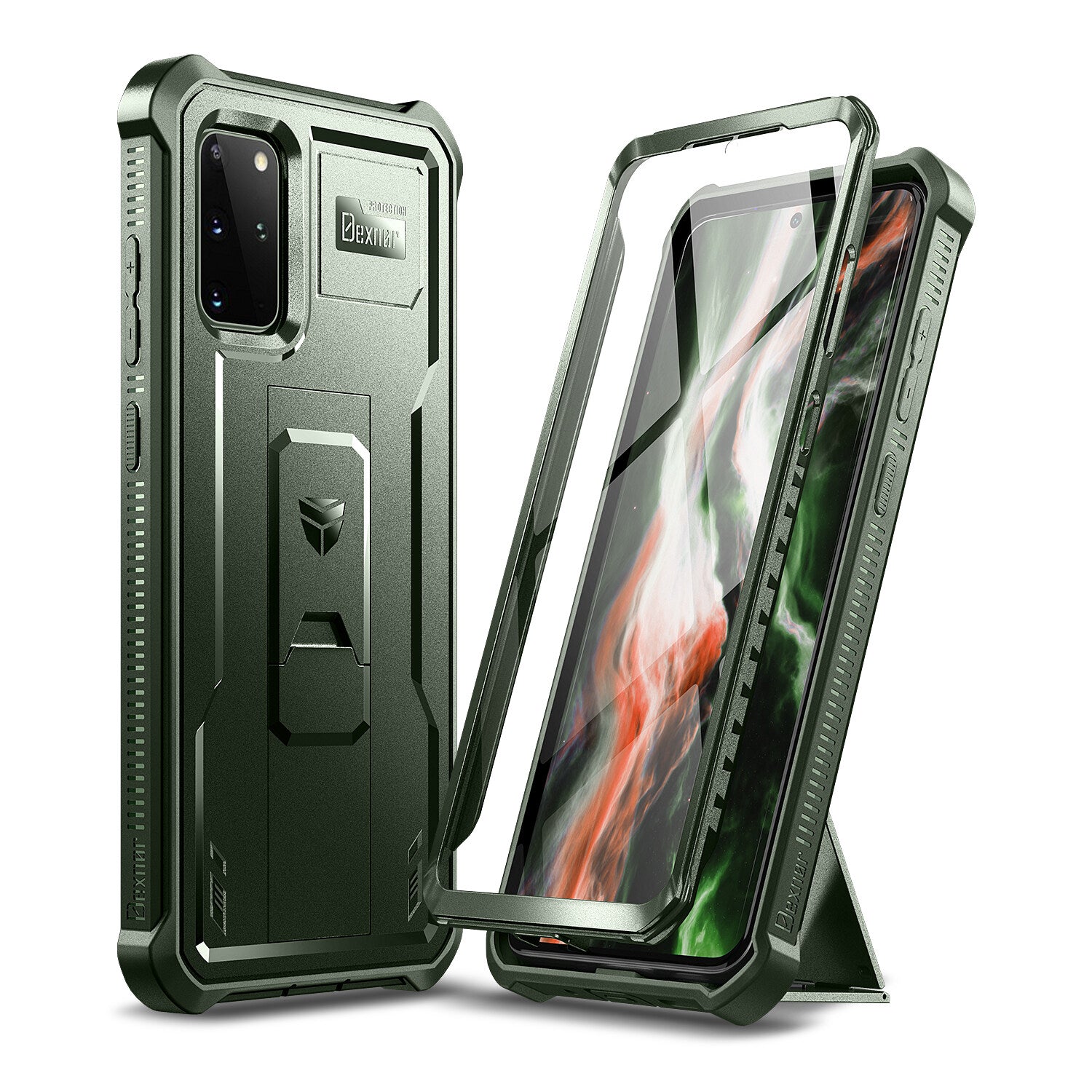 Dexnor Case for Samsung Galaxy S20 Plus With Single Screen Protector Full Body Bumper Kickstand Heavy-duty Shockproof Rugged Cover.