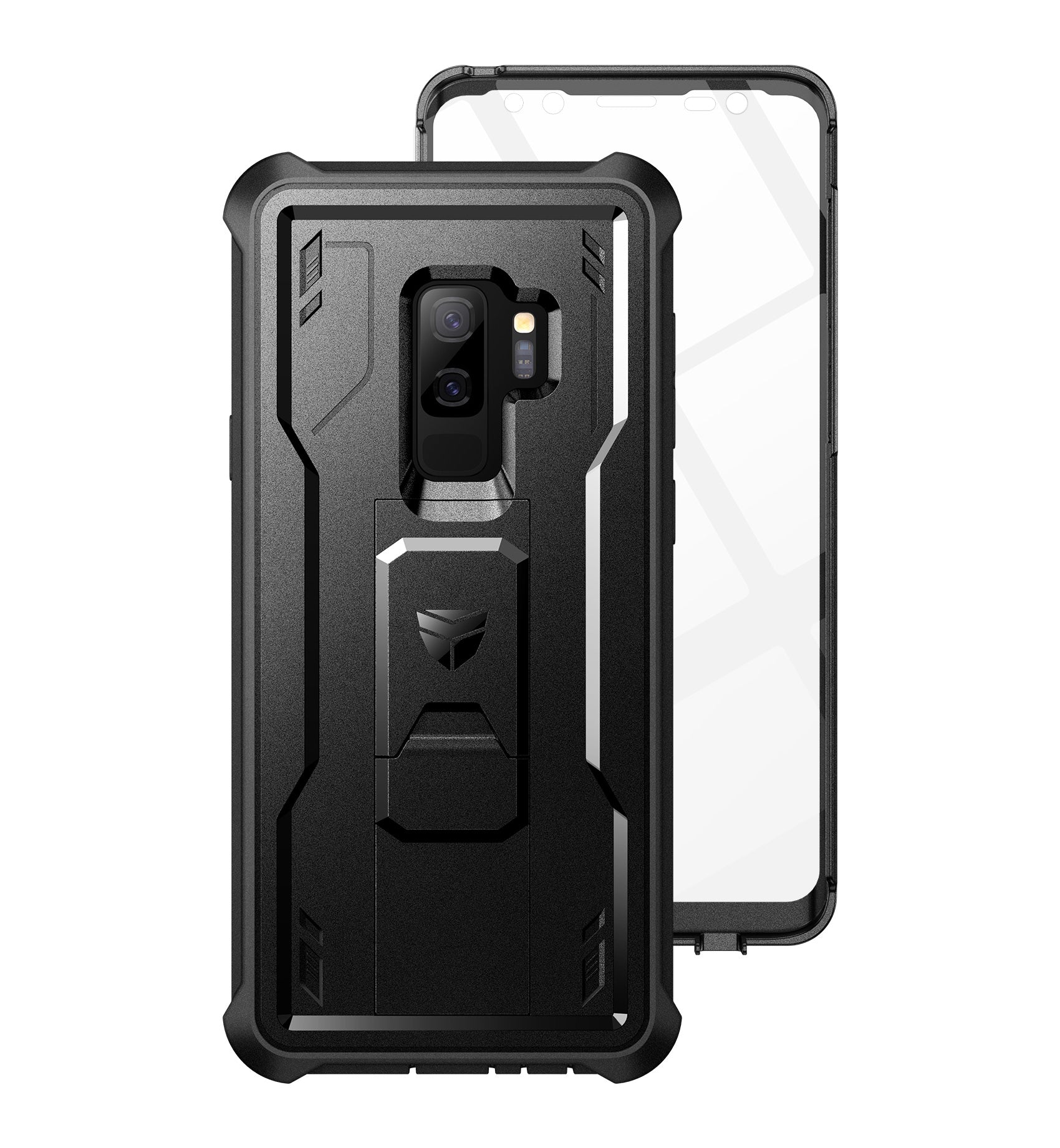 Dexnor Case for Samsung Galaxy S9 Plus With Single Screen Protector Full Body Bumper Kickstand Heavy-duty Shockproof Rugged Cover.