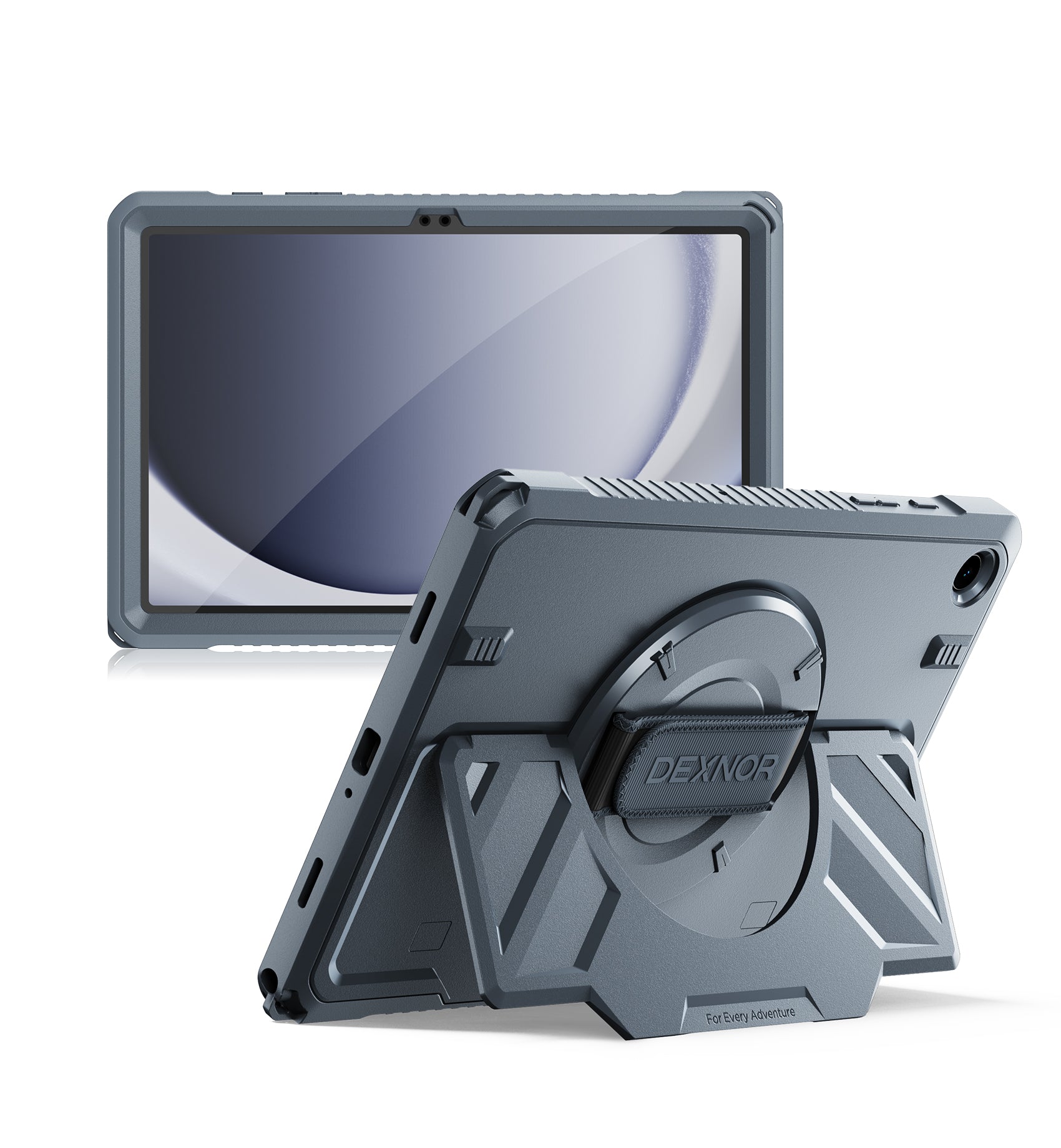 Dexnor Case for Samsung Galaxy Tab A11 Plus Rugged Protective Case with 360° Rotating Hand Strap Large Steady Stand Screen Protector Shockproof Full-Body Bumper Cover