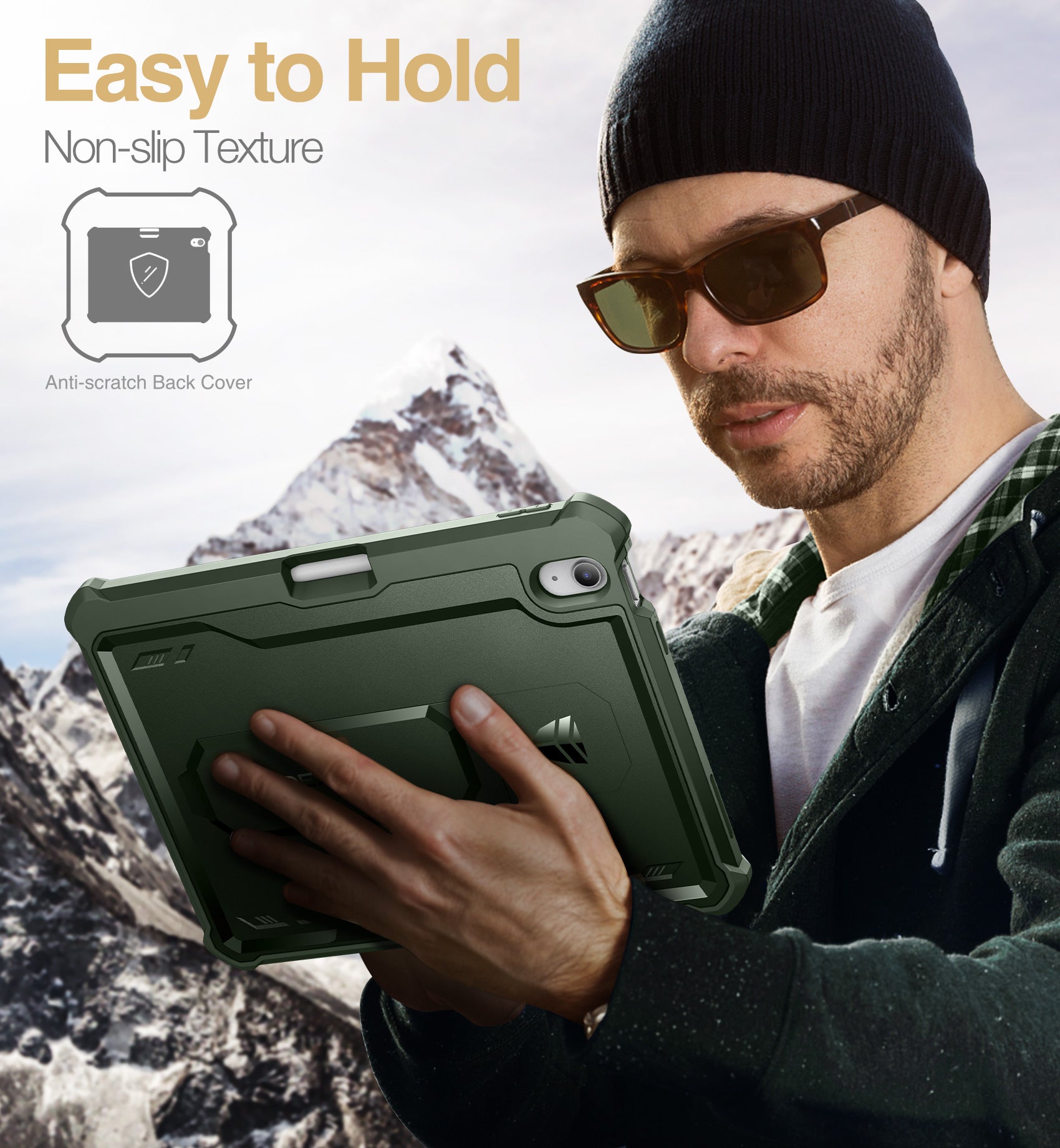 Dexnor Tablet Case for iPad 2022 With Screen Protector Full Body Bumper Kickstand Heavy-duty Shockproof Rugged Pen Holder Cover.