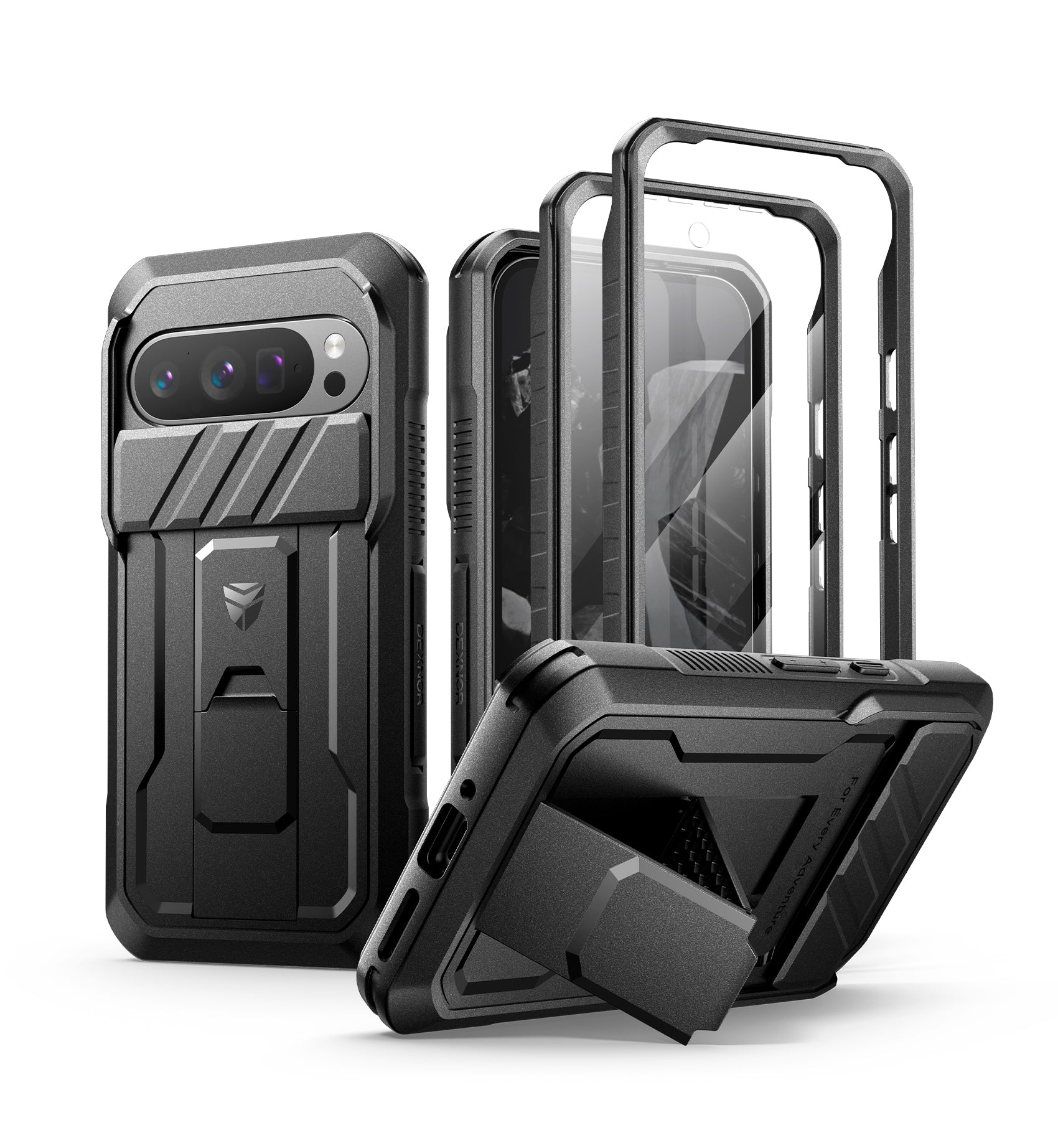 For Every Adventure Case for Google Pixel 9 With Screen Protector Full Body Bumper Kickstand Heavy-duty Shockproof Rugged Cover.