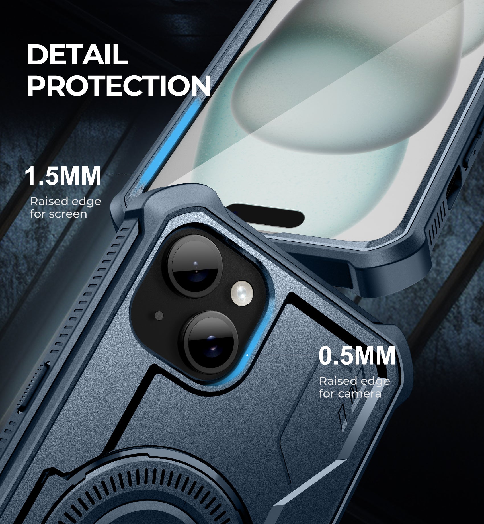 Dexnor for iphone 15Plus /14 Plus Case With MagSafe Heavy-duty Shockproof Full Body Built-in Screen Protector Adjustable Kickstand