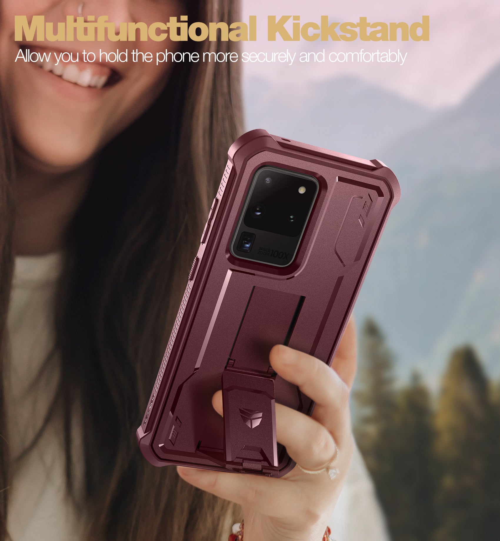 Dexnor Case for Samsung Galaxy S20 Ultra With Single Screen Protector Full Body Bumper Kickstand Heavy-duty Shockproof Rugged Cover.