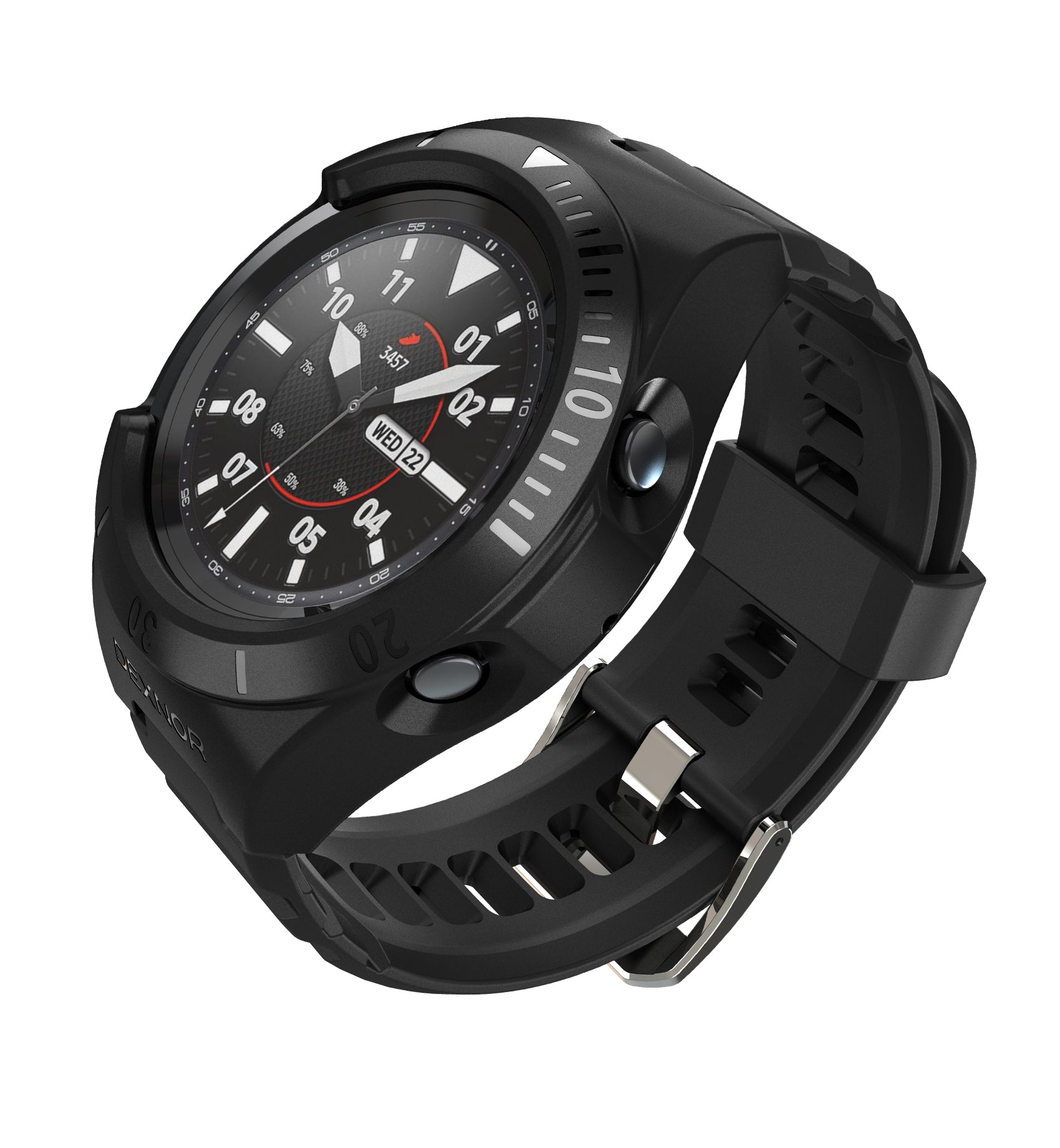 Dexnor Watch Case for Samsung Galaxy Watch 3 [45mm] Full Body Bumper Shockproof Rugged Raised Bezel Snap-on Cover