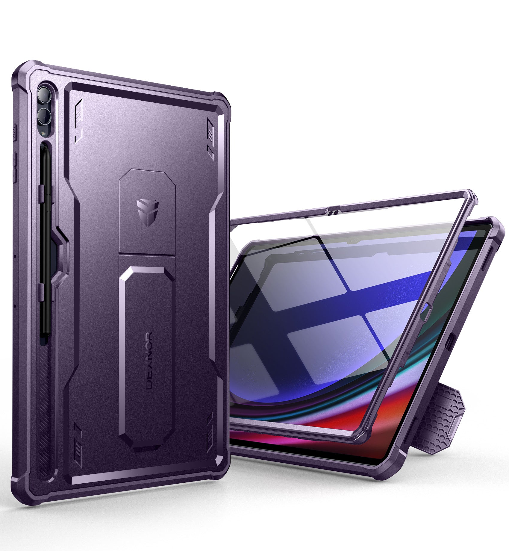 Dexnor Tablet Case for Samsung Galaxy Tab S9 Ultra With Screen Protector Full Body Bumper Kickstand Heavy-duty Shockproof Rugged Pen Holder Cover.