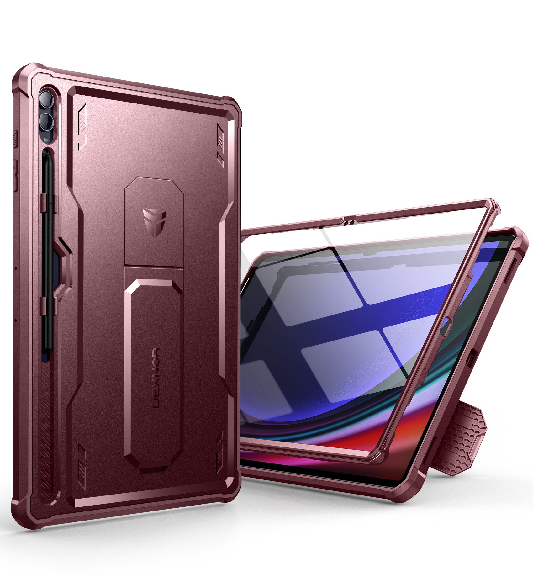 Dexnor Tablet Case for Samsung Galaxy Tab S9 Ultra With Screen Protector Full Body Bumper Kickstand Heavy-duty Shockproof Rugged Pen Holder Cover.