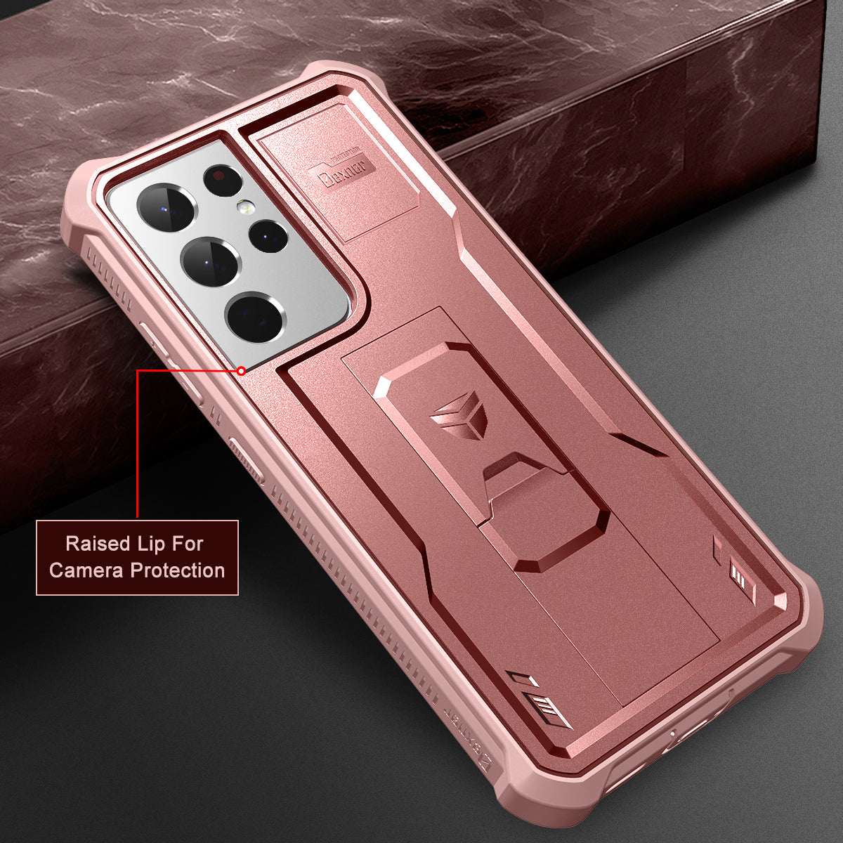 Dexnor Case for Samsung Galaxy S21 Ultra With Single Screen Protector Full Body Bumper Kickstand Heavy-duty Shockproof Grade Cover.