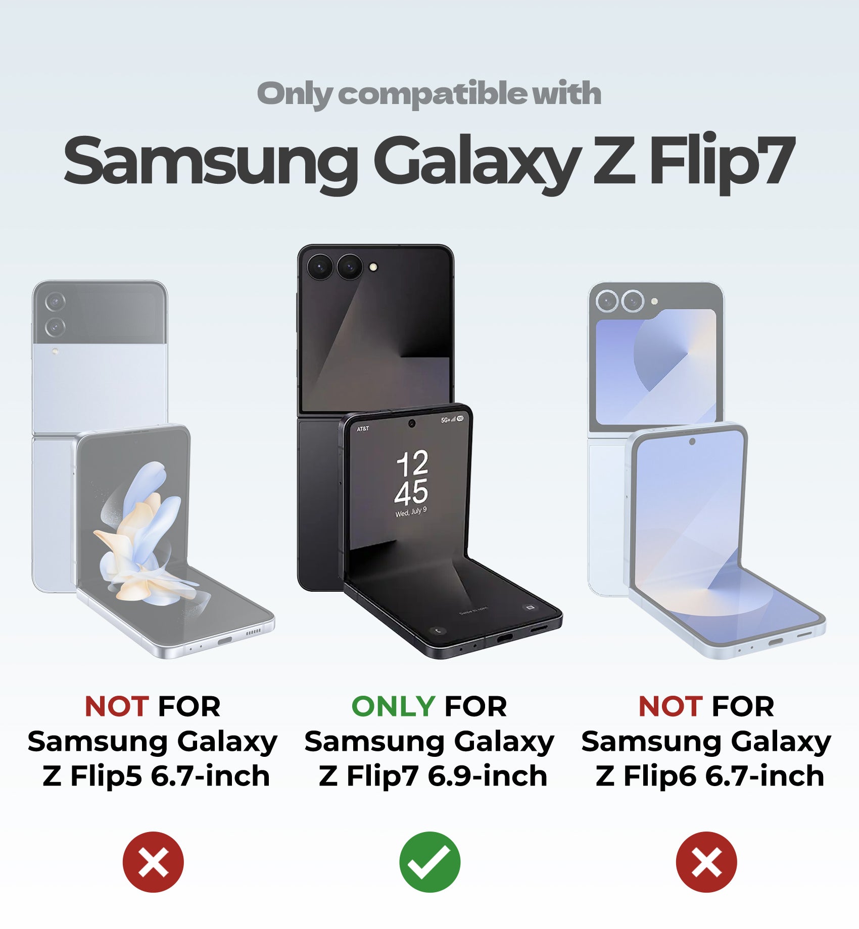 Dexnor Full Body Case For Samsung Galaxy Z Flip 7 with Dual Kickstands  Auto-Close Hinge Protection Screen Protector Shockproof Bumper Cover