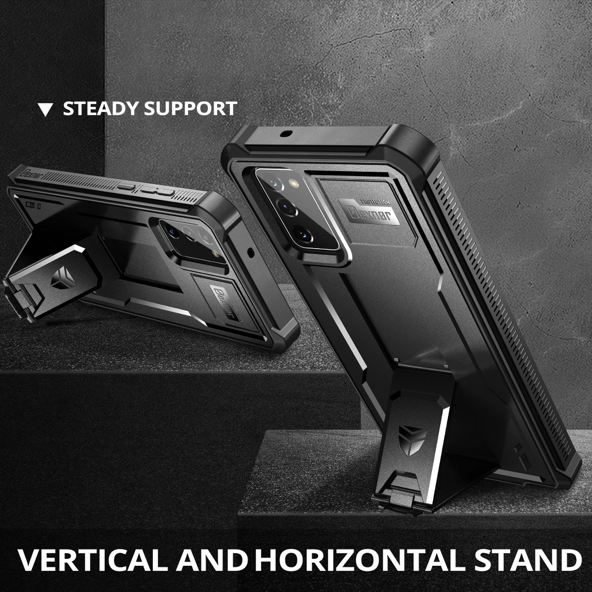 Dexnor Case for Samsung Galaxy Note 20 With Single Screen Protector Full Body Bumper Kickstand Heavy-duty Shockproof Rugged Military Grade Cover.