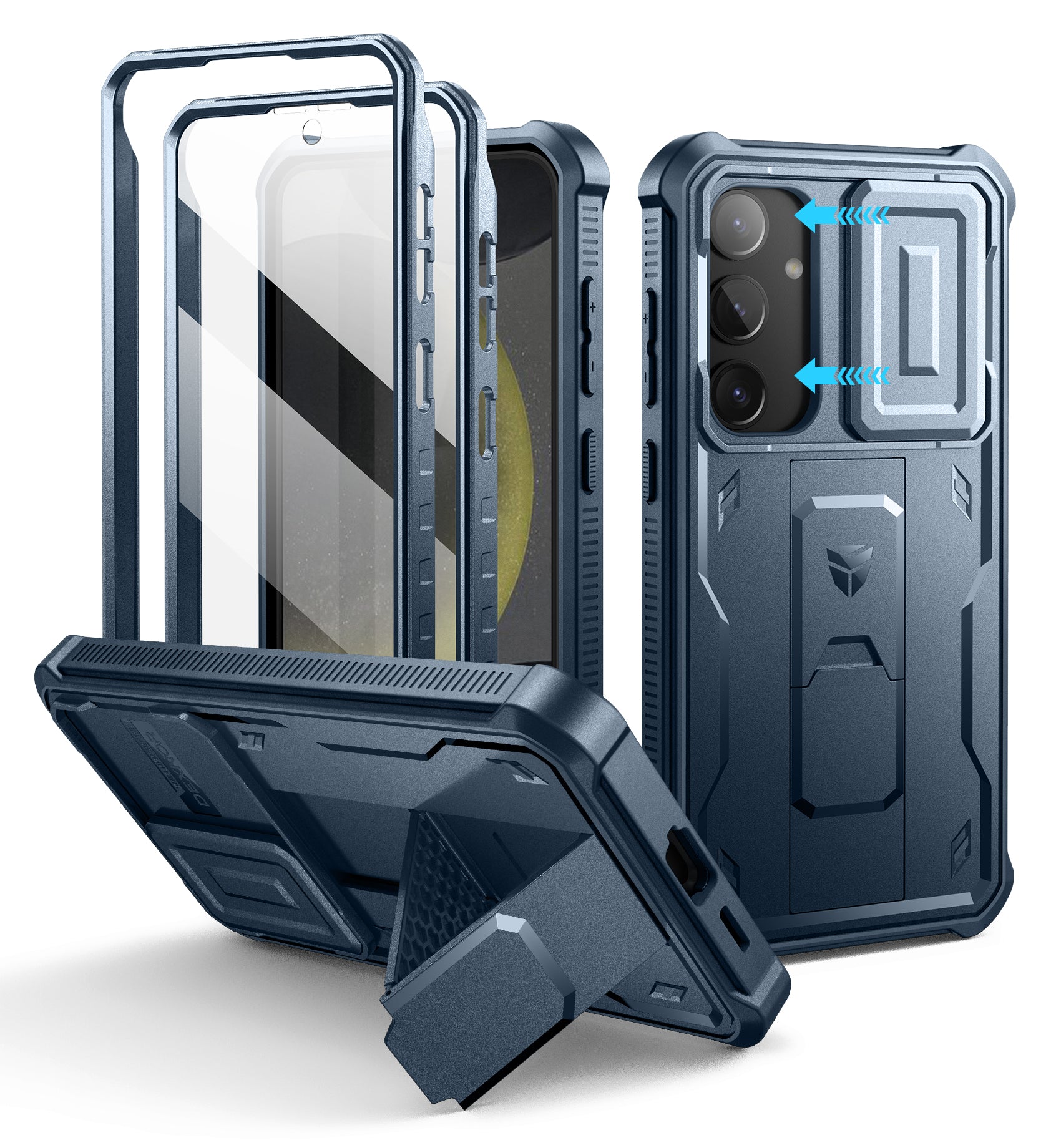 Dexnor Case for Samsung Galaxy S24 Plus Full Body With Screen Protector Slide Camera Bumper Kickstand Heavy-duty Shockproof Rugged Cover.