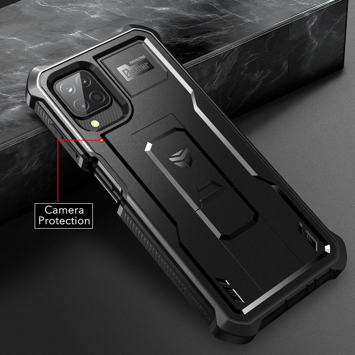 Dexnor Case for Samsung Galaxy A12 5G With Single Screen Protector Full Body Bumper Kickstand Heavy-duty Shockproof Rugged Cover.