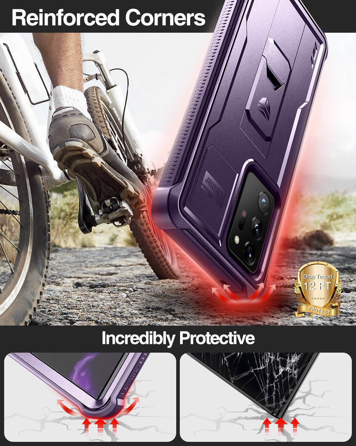 Dexnor Case for Samsung Galaxy Note 20 Ultra With Single Screen Protector Full Body Bumper Kickstand Heavy-duty Shockproof Rugged  Cover.