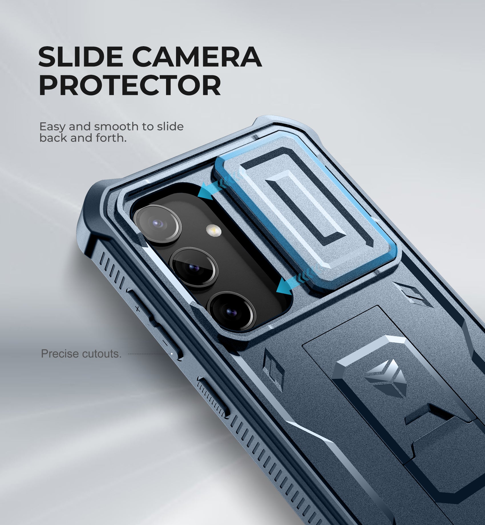 Dexnor Case for Samsung Galaxy S24 Full Body With Screen Protector Slide Camera Bumper Kickstand Heavy-duty Shockproof Rugged Military Grade Cover.