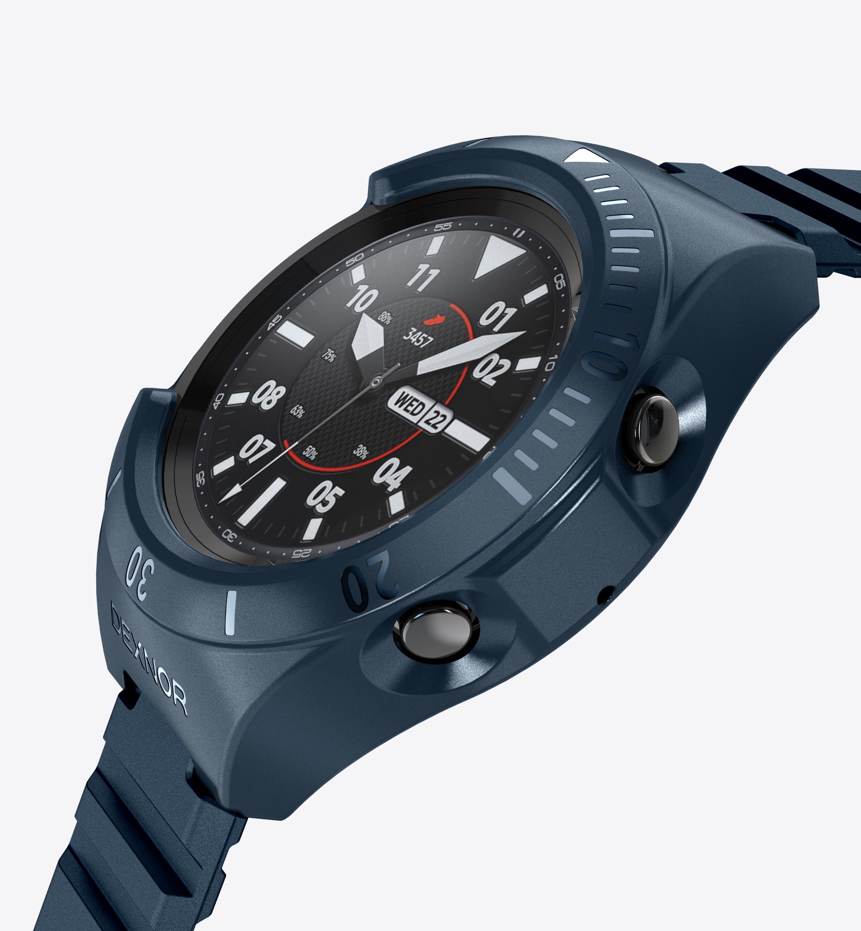 Dexnor Watch Case for Samsung Galaxy Watch 3 [45mm] Full Body Bumper Shockproof Rugged Raised Bezel Snap-on Cover