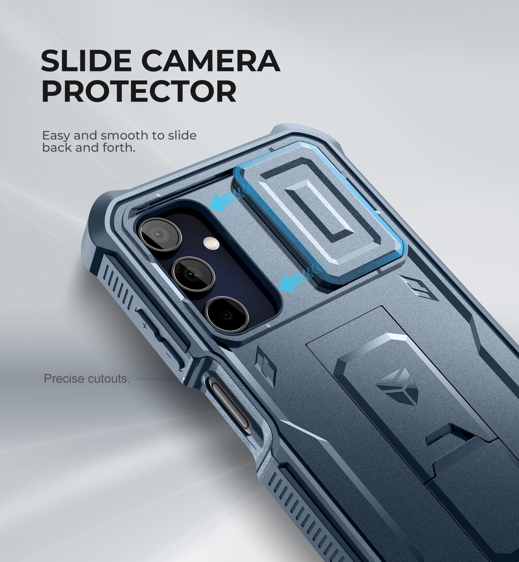 Dexnor Case for Samsung Galaxy A15 5G With Screen Protector Full Body Bumper Kickstand Heavy-duty Shockproof Rugged Cover.