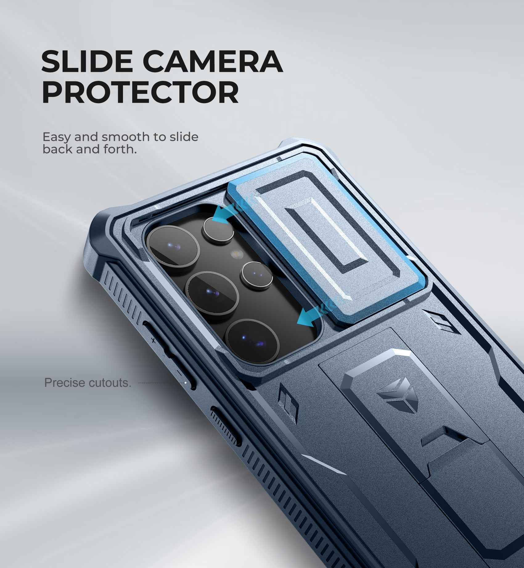 Dexnor Case for Samsung Galaxy S24 Ultra Full Body With Screen Protector Slide Camera Bumper Kickstand Heavy-duty Shockproof Rugged Cover