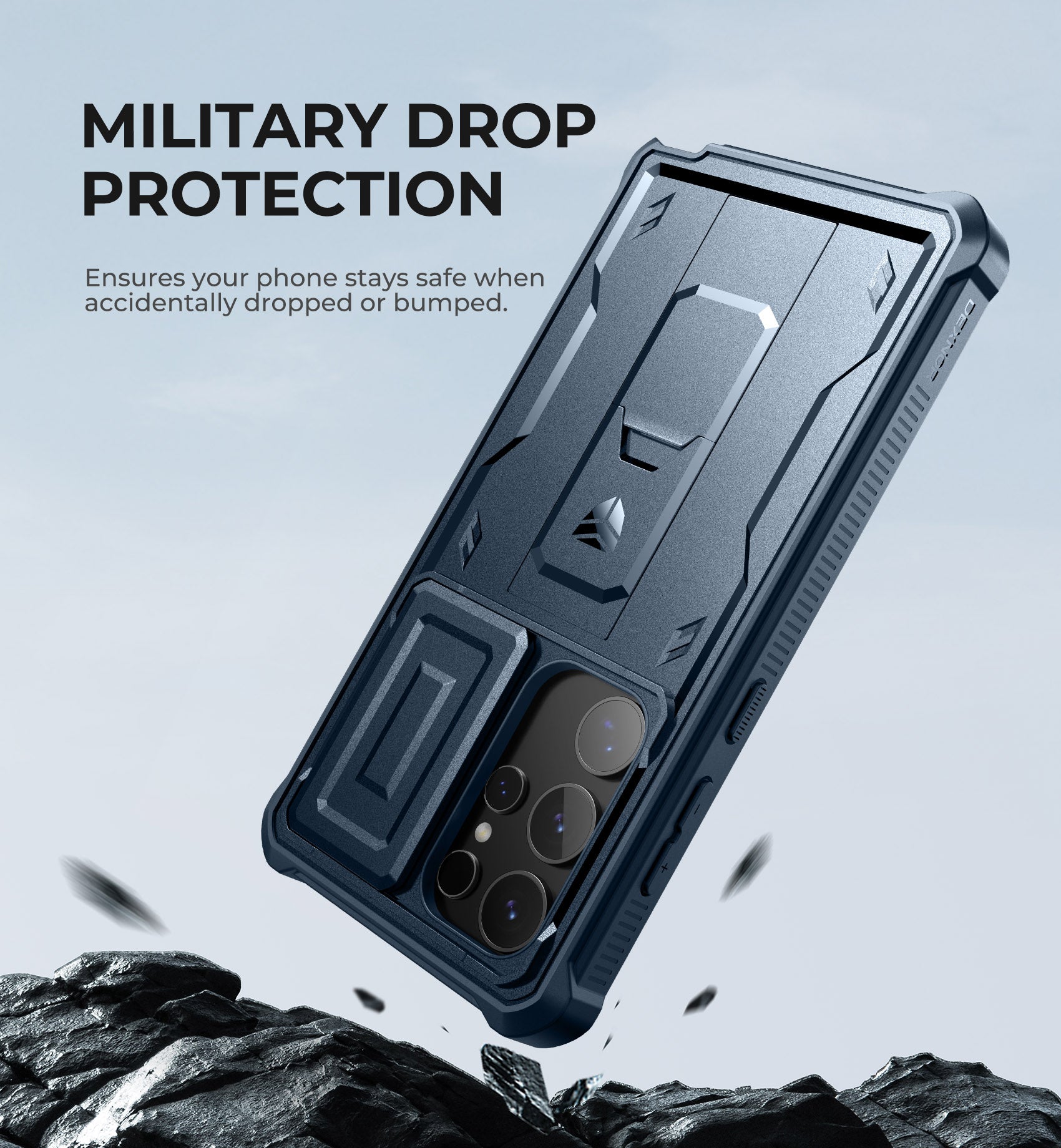 Dexnor Case for Samsung Galaxy S24 Ultra Full Body With Screen Protector Slide Camera Bumper Kickstand Heavy-duty Shockproof Rugged Cover