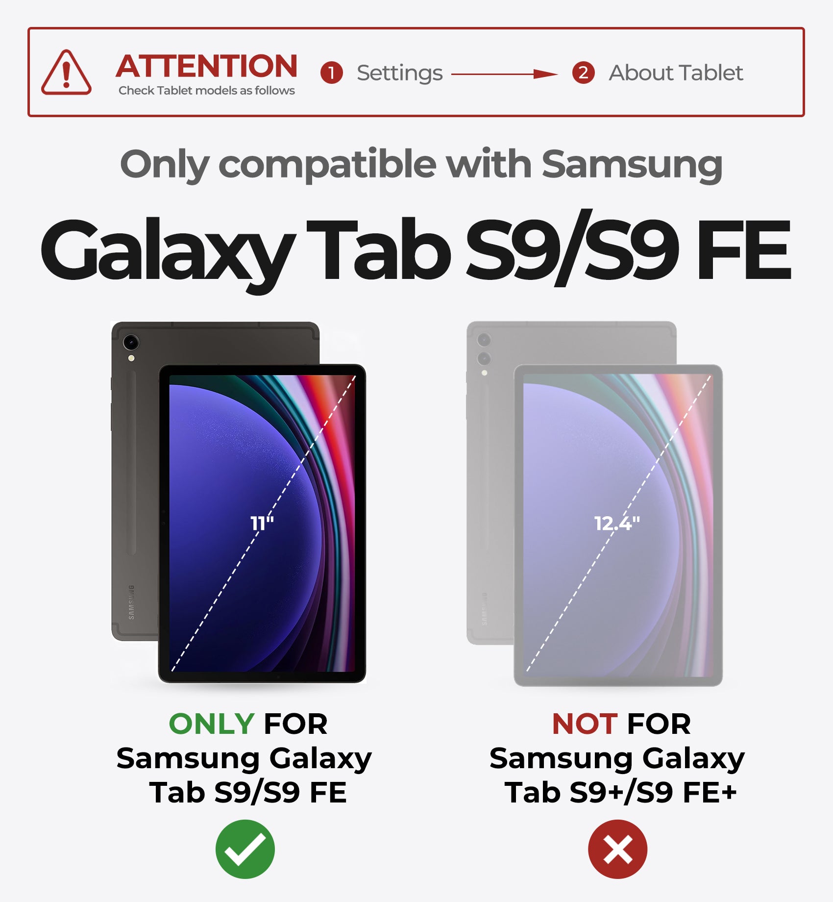 For Samsung Galaxy Tab S9 11"/ S9 FE 5G 10.9" Case with Keyboard Magnetic Floating Cantilever Stand