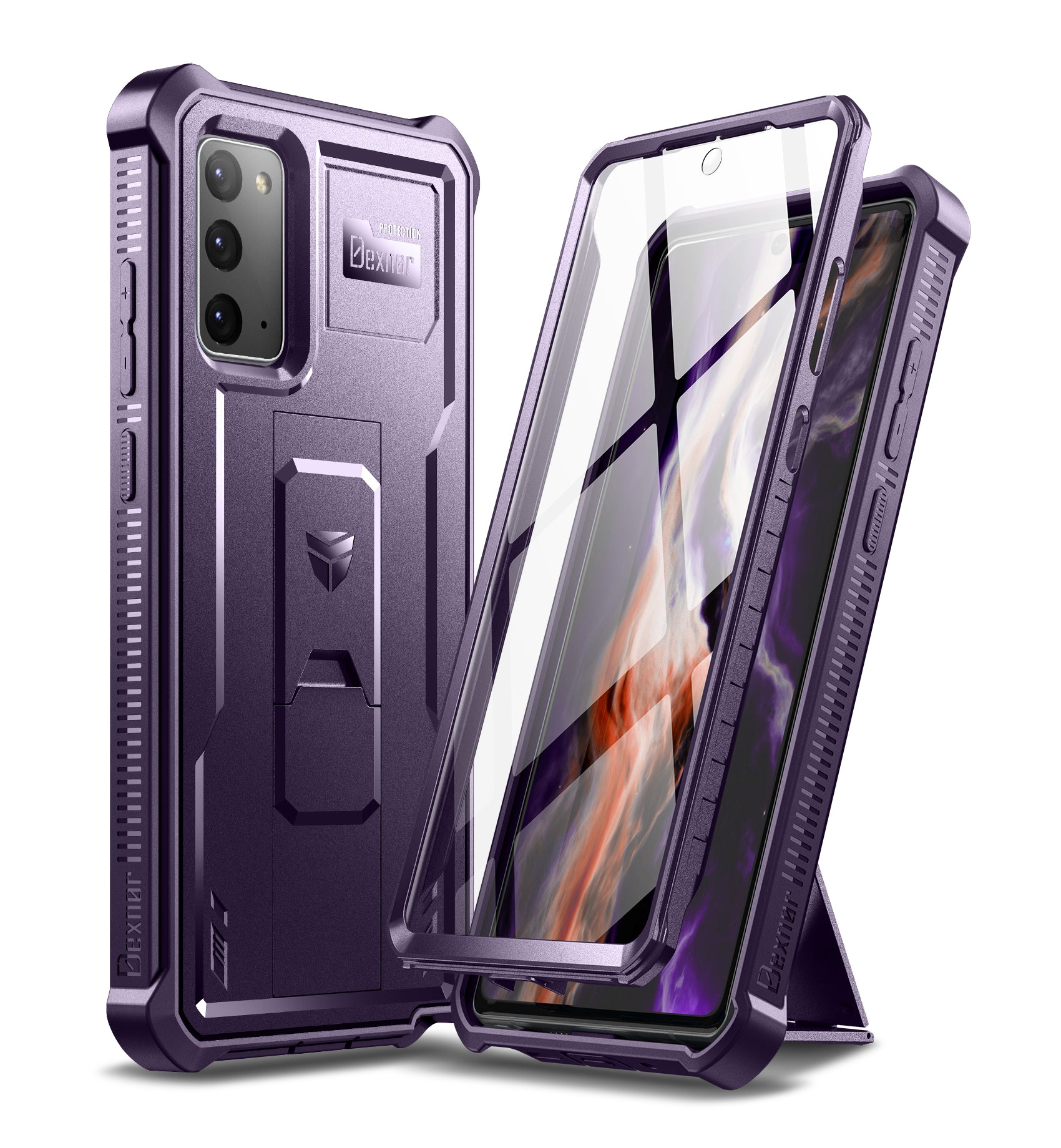 Dexnor Case for Samsung Galaxy Note 20 With Single Screen Protector Full Body Bumper Kickstand Heavy-duty Shockproof Rugged  Cover.