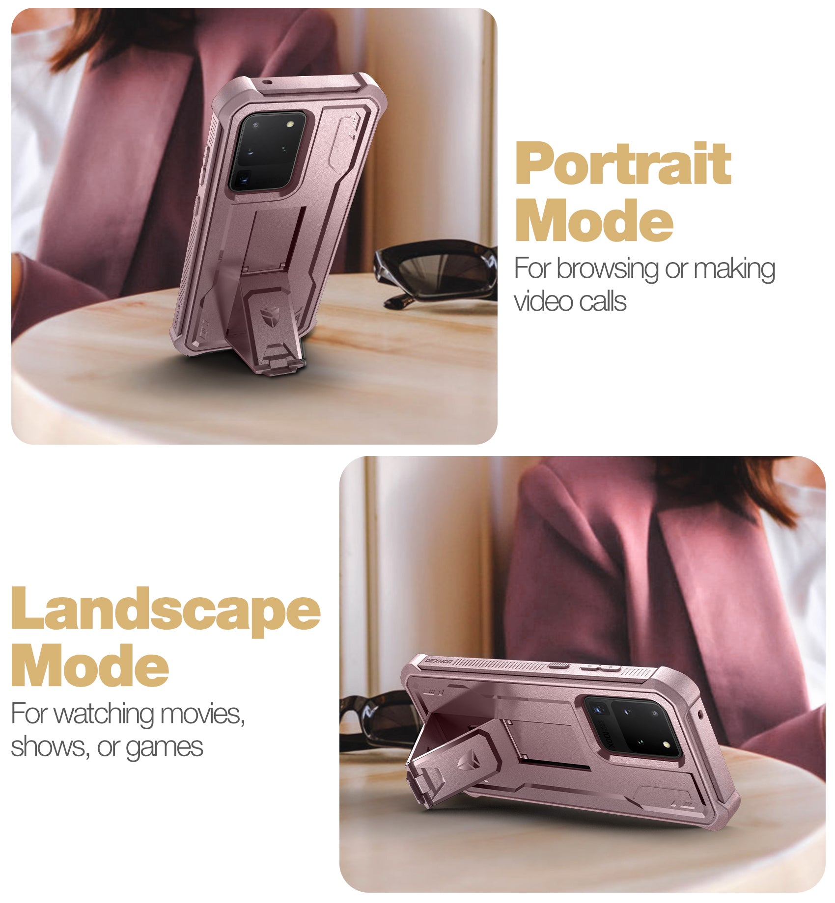 Dexnor Case for Samsung Galaxy S20 Ultra With Single Screen Protector Full Body Bumper Kickstand Heavy-duty Shockproof Rugged Cover.
