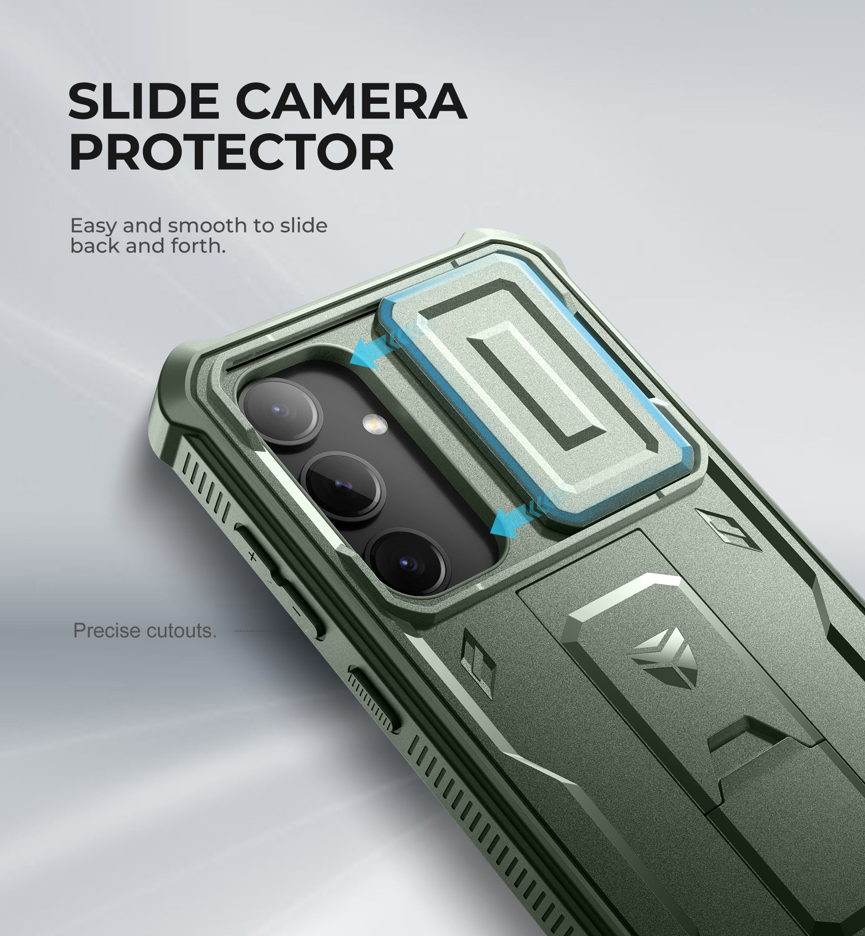 Dexnor Case for Samsung Galaxy S24 Plus Full Body With Screen Protector Slide Camera Bumper Kickstand Heavy-duty Shockproof Rugged Military Grade Cover.