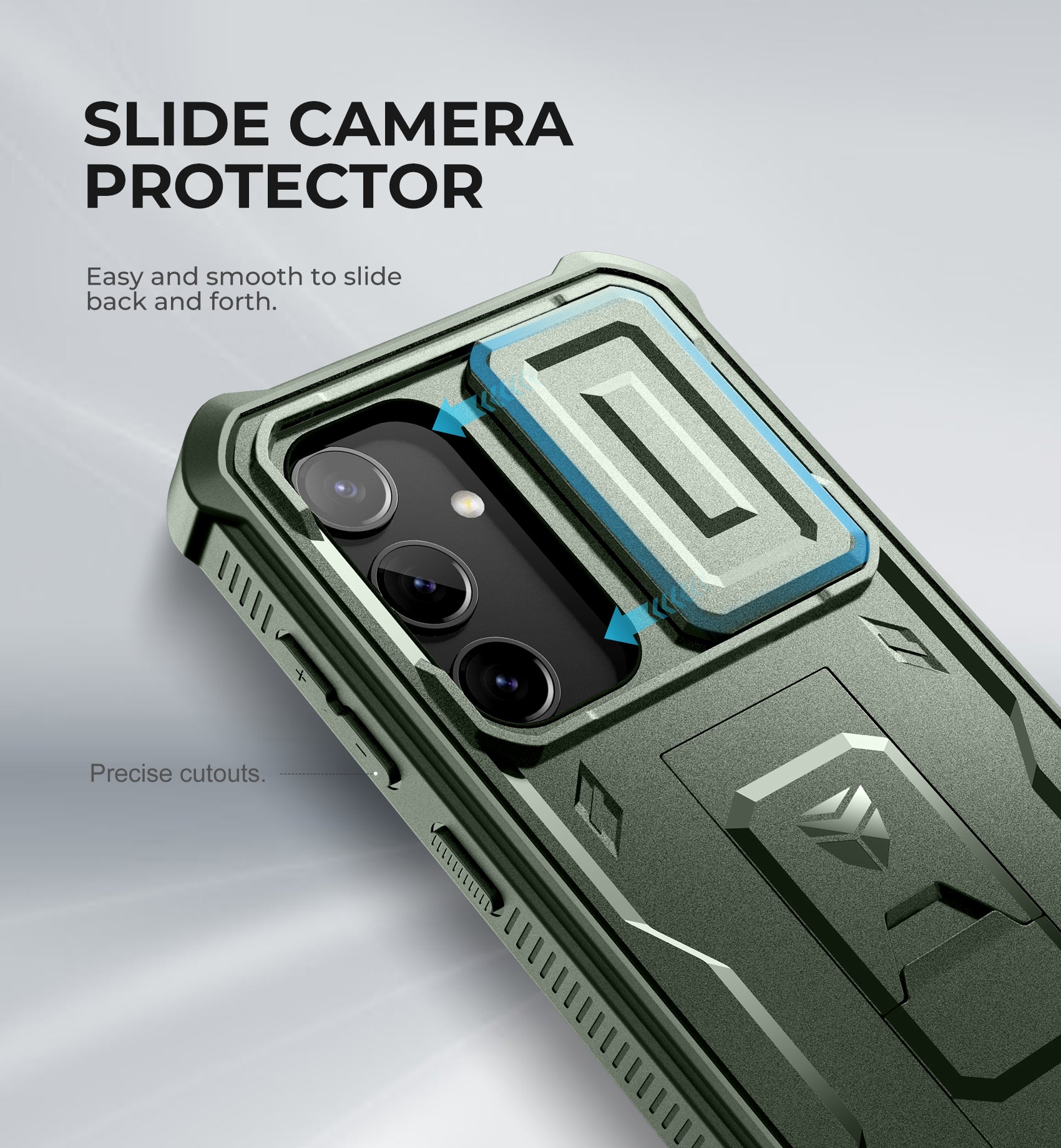 Dexnor Case for Samsung Galaxy S24 Full Body With Screen Protector Slide Camera Bumper Kickstand Heavy-duty Shockproof Rugged Military Grade Cover.