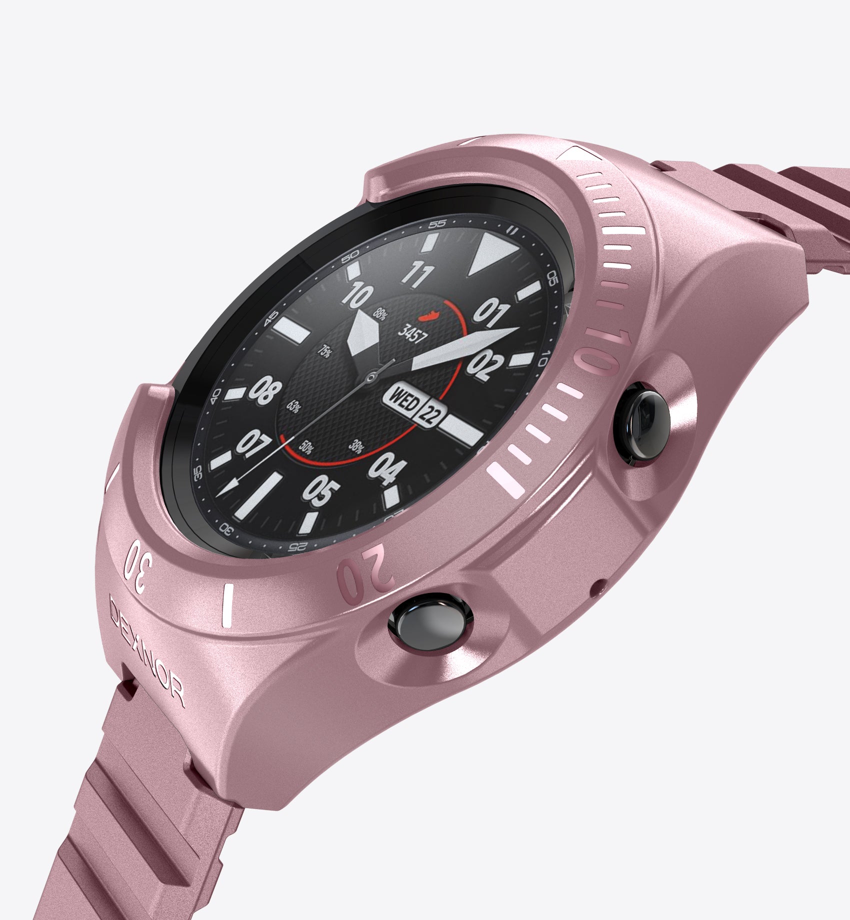 Dexnor Watch Case for Samsung Galaxy Watch 3 [45mm] Full Body Bumper Shockproof Rugged Raised Bezel Snap-on Cover