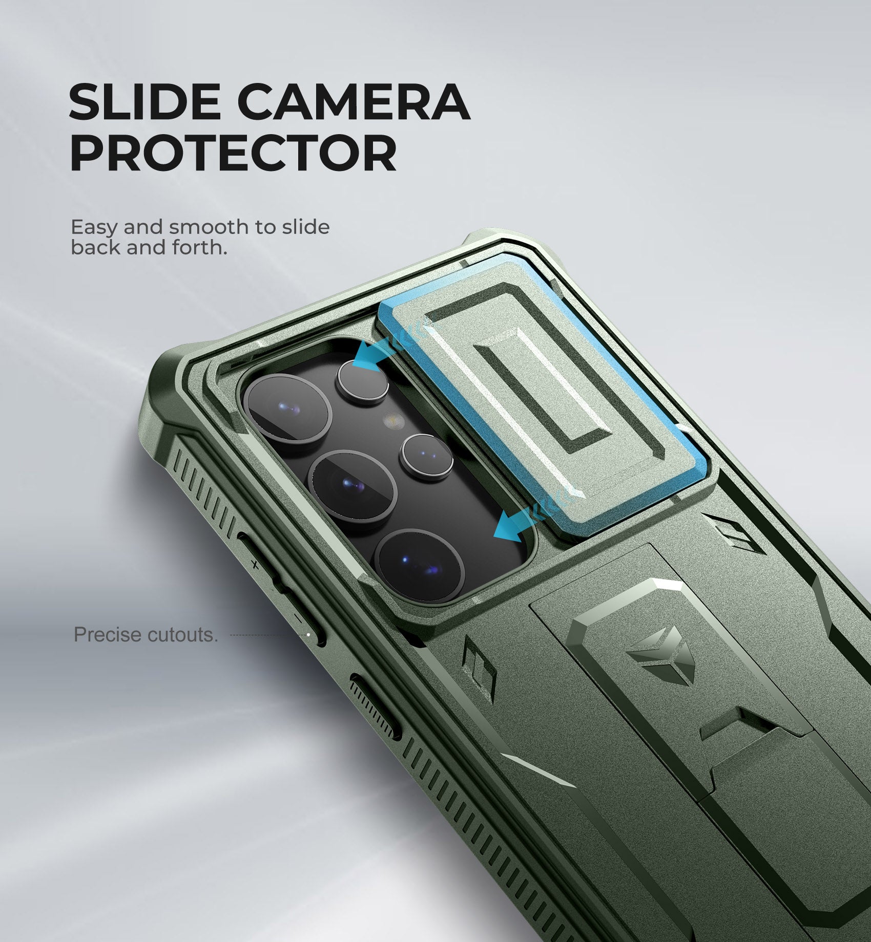 Dexnor Case for Samsung Galaxy S24 Ultra Full Body With Screen Protector Slide Camera Bumper Kickstand Heavy-duty Shockproof Rugged Cover