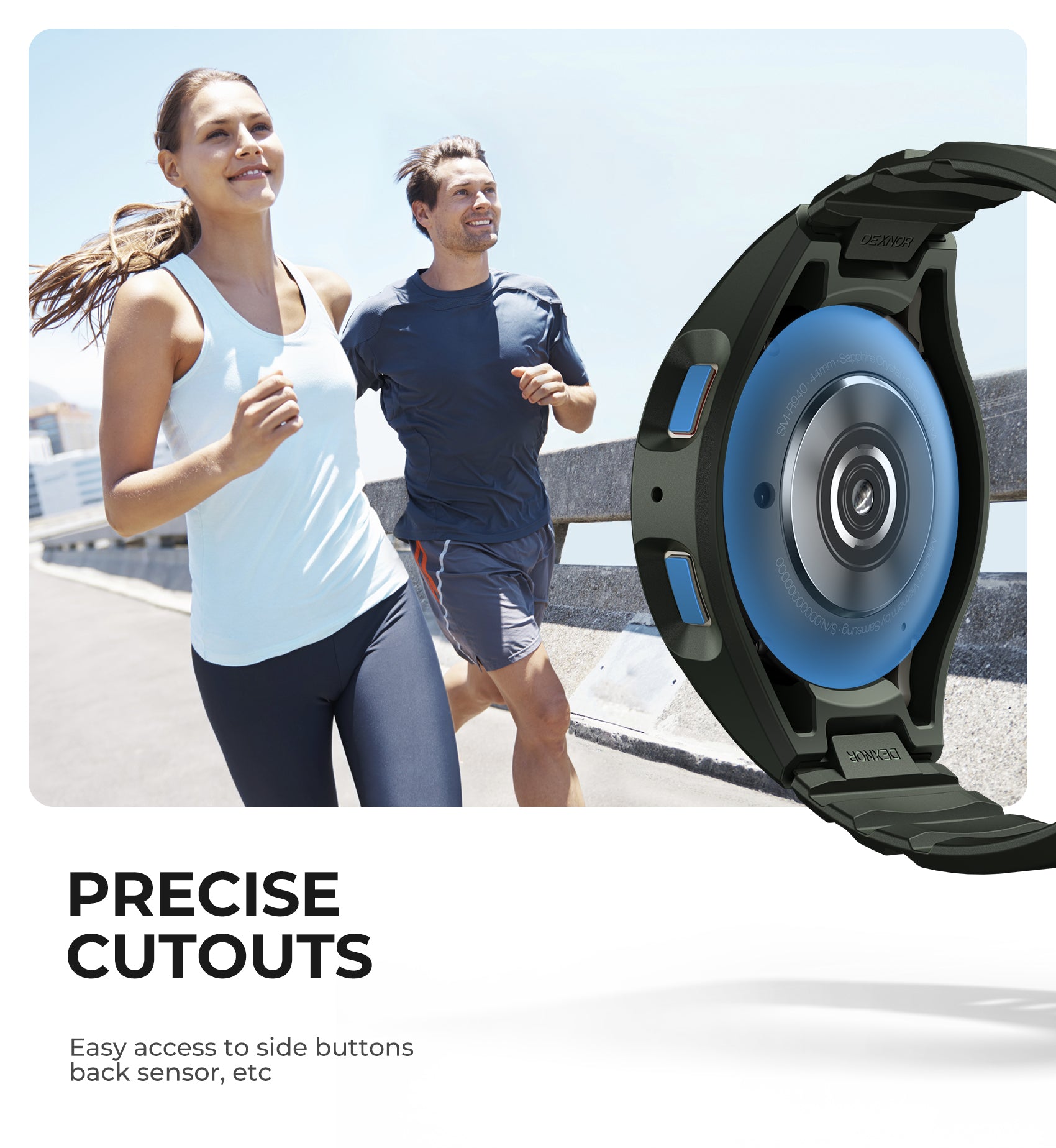 Dexnor Watch Case for Samsung Galaxy Watch 6 Band [40mm] Full Body Bumper Shockproof Rugged Raised Bezel Snap-on Cover.